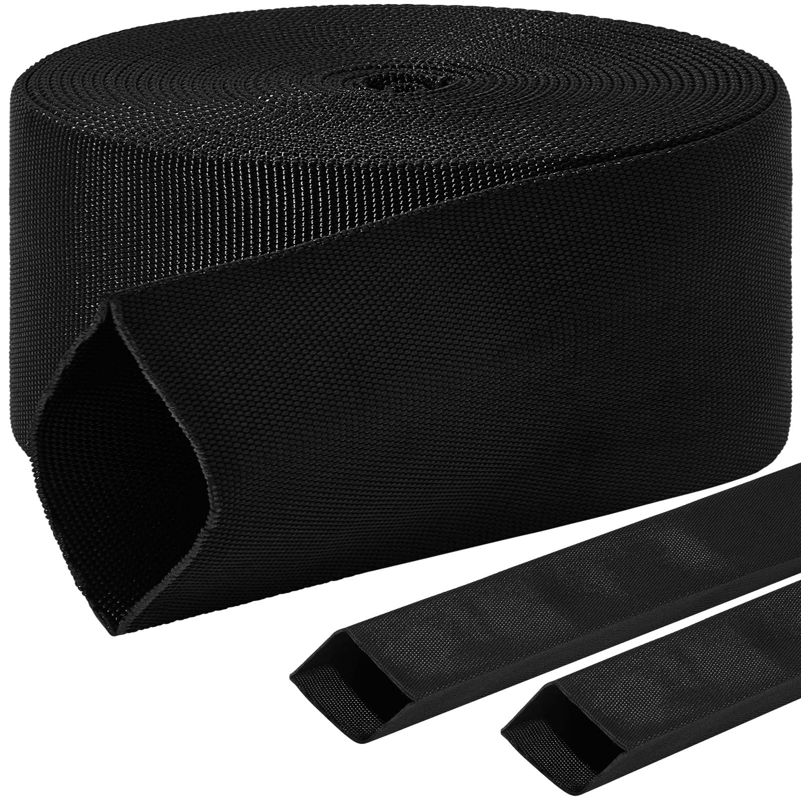 Hanaive 26 FT Nylon Hydraulic Hose Protector Sleeve Black Protective Cover Hose Sheath Hydraulic Wrap Cable Sleeve Torch Cutting Wire Sheath Cover Management Wrap for Cord Tig(2.5 Inch Id)