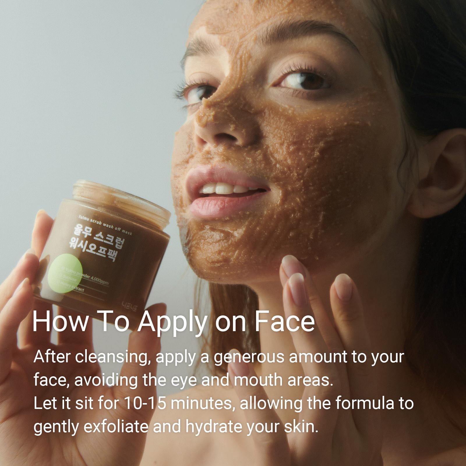 NEAF NEAF Yulmu Scrub Wash-Off Pack, Gently Exfoliates the Skin/Pore Cleansing and Hydrating with Sucroce & Honey Extract, Clear Complexion, Korean Skincare for All Skin Types (4.23 oz/120 g) 6