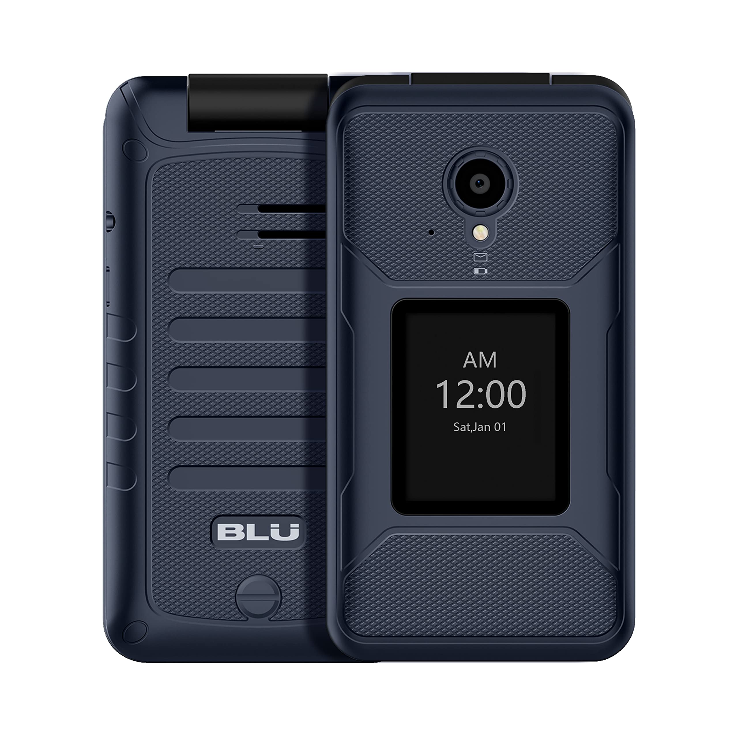 BLU Tank Flip |Unlocked | 4G LTE Flip Phone|2022 | 2.8” + 1.8” Display | Blue 1