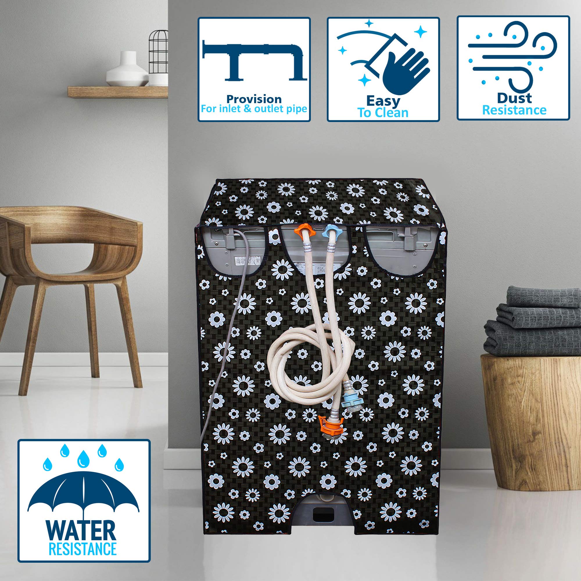 Star Weaves Washing Machine Cover For Godrej 6.5 Kg 5 Star Fully-Automatic Top Loading Washing Machine (WTEON 650 AD 5.0 ROGR, Grey, Acu Wash Drum)- KUM52 5
