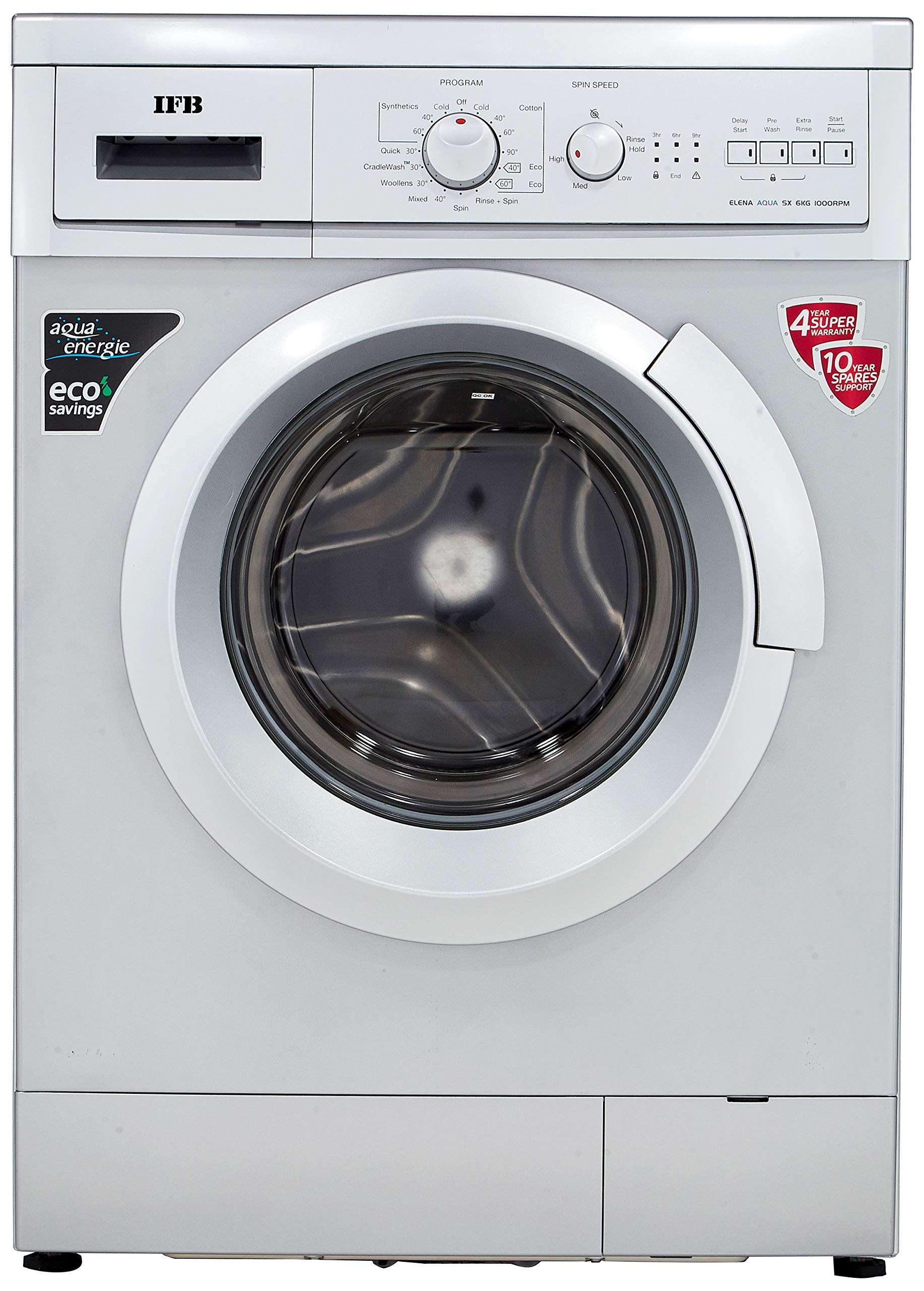 IFB 6 kg Fully-Automatic Front Loading Washing Machine (Elena Aqua SX , Silver, Inbuilt Heater, Aqua Energie water softener) 1
