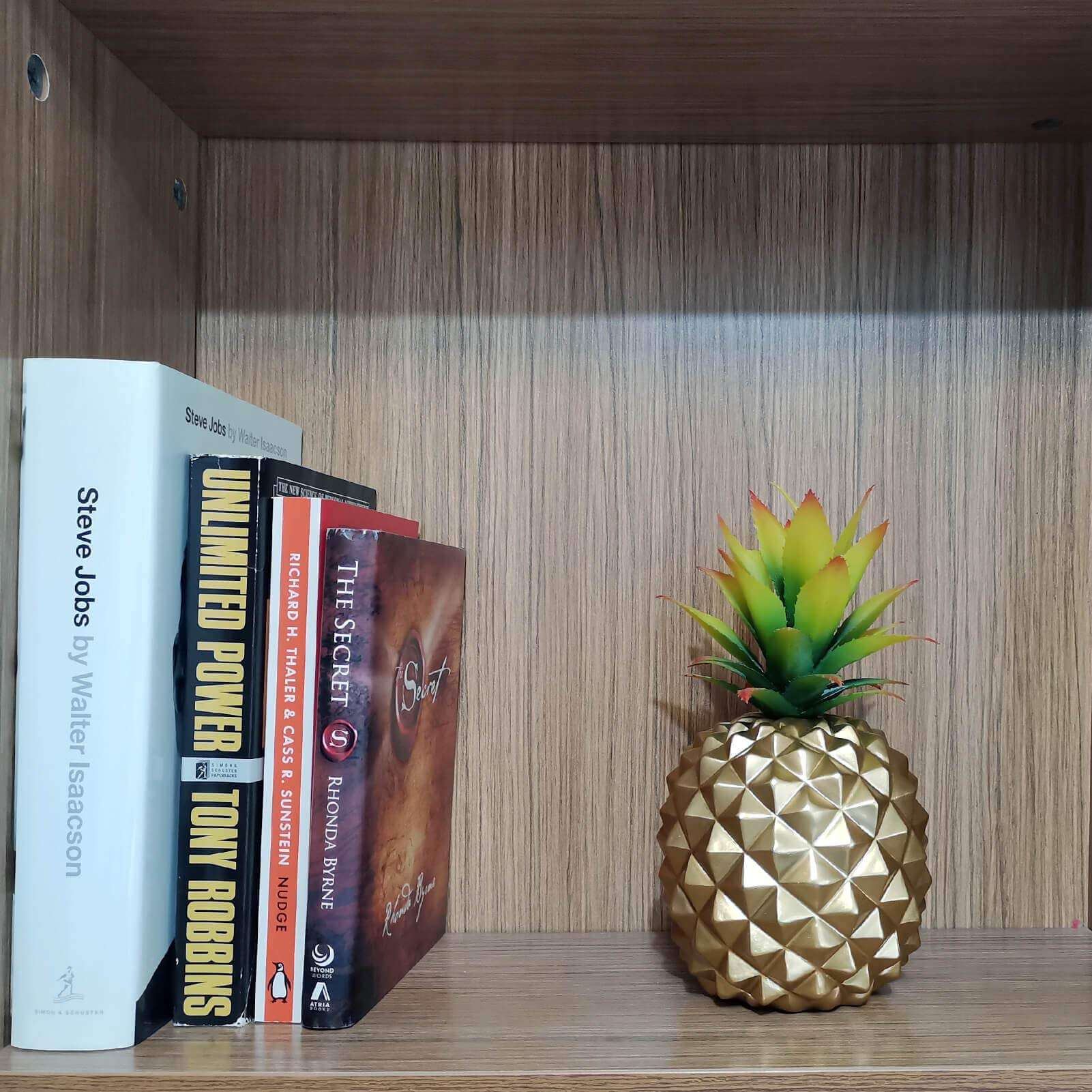 BLASCOOL Artificial Succulent Potted Pineapple Decor - Fake Pineapple Home Office Kitchen Table Decoration (Gold) 4
