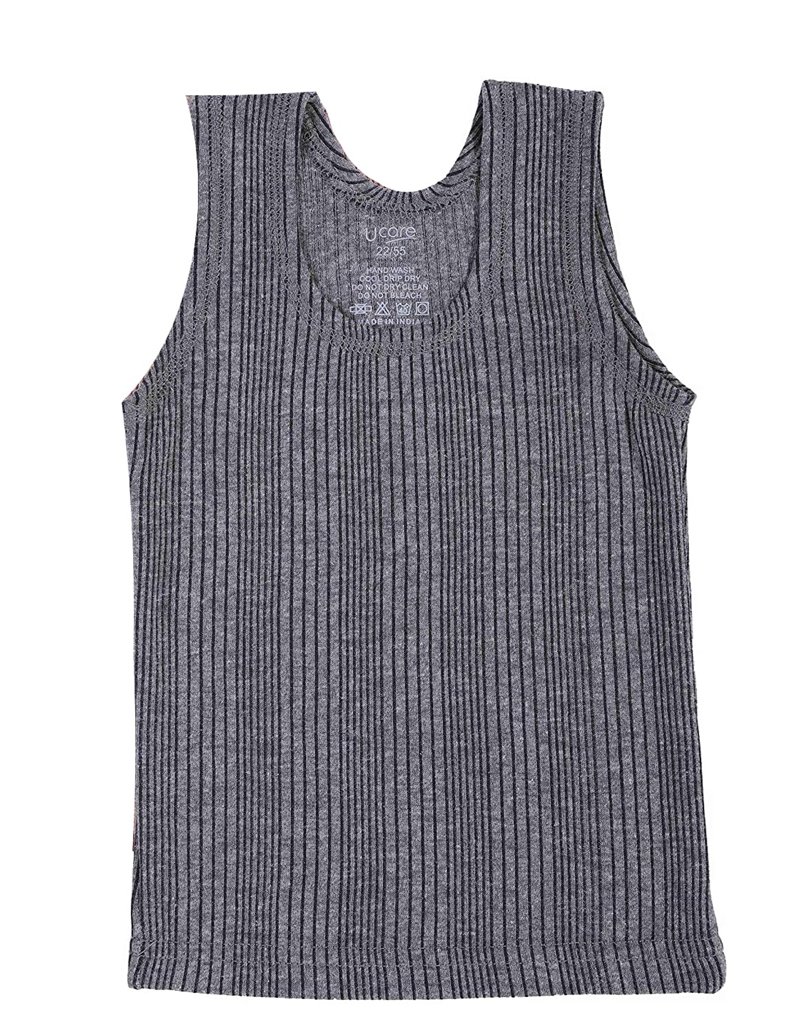 UCARE Cut Sleeve/Sleeveless Thermal Top for Kids Boys and Girls Kids Inner Wear Baniyan Unisex Printed Cotton Baby (Unisex) Winter wear Set (KV-305-Packof3) (Grey, 12-24 Months) 2