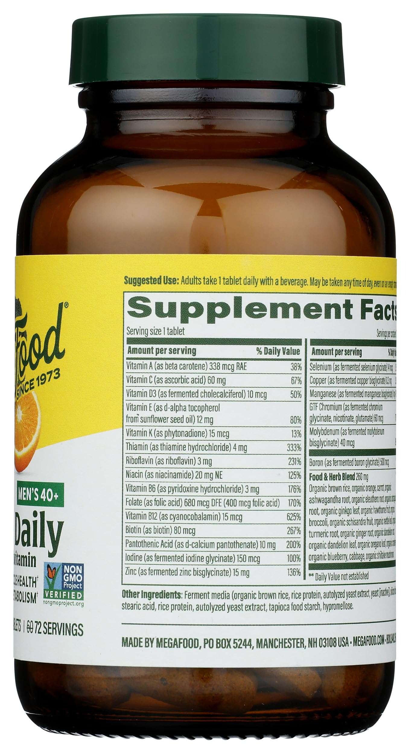 MEGAFOOD Men Over 40 One Daily, 72 CT 6