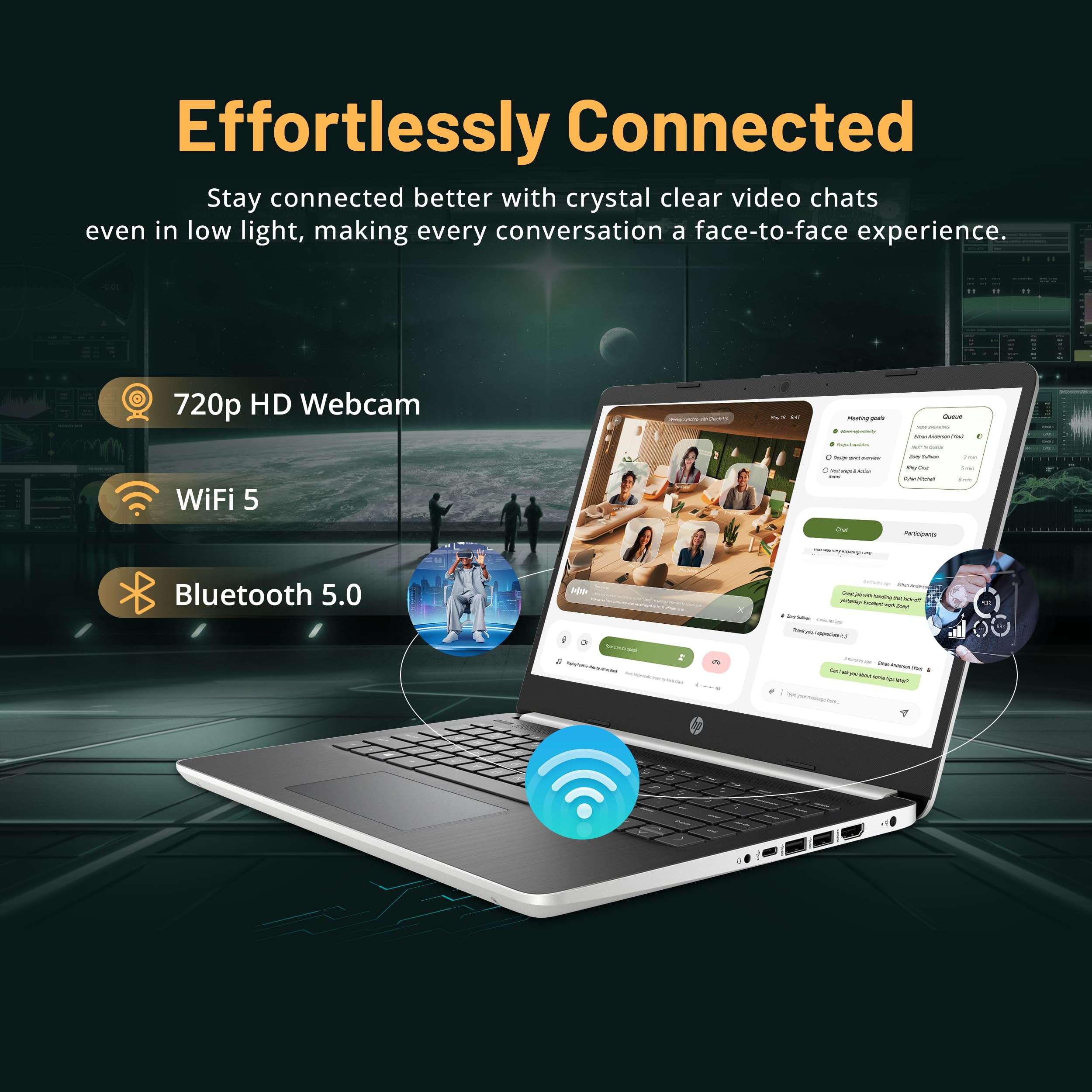 HP 14'' FHD Laptop, Intel Pentium Silver N5000, 4GB DDR4 RAM, 224GB Storage(64GB eMMC + 160GB Docking Station Set), Intel UHD Graphics 605, 720p Webcam, Wi-Fi 5, Windows 10 S, Silver 5