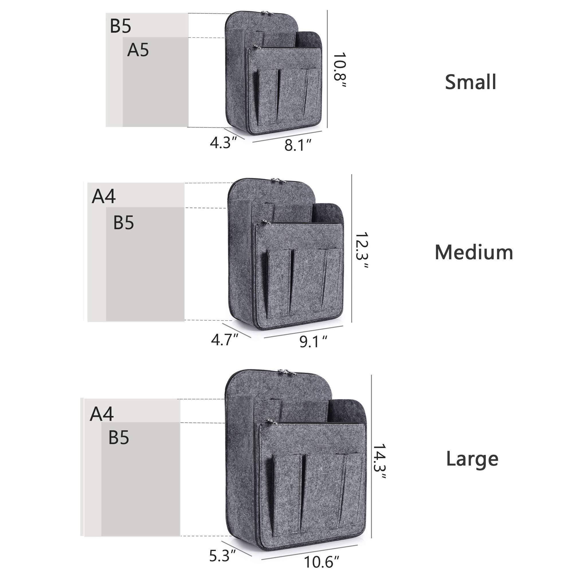 Yoillione Felt Backpack Organizer Insert for Women and Men, Large Travel Rucksack Insert with High Capacity, Lightweight Bag Organizer with Zipper Pockets 3