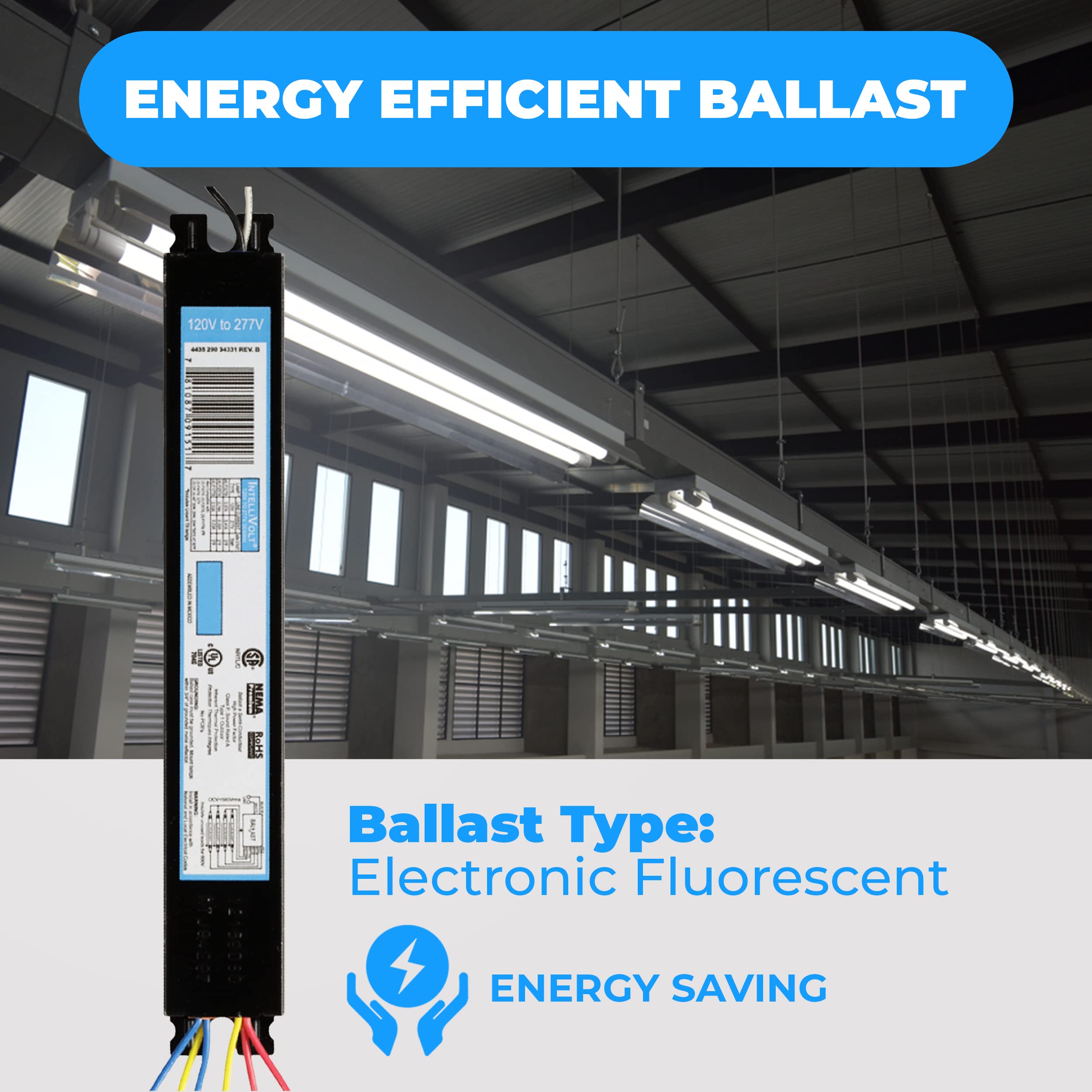 OHLECTRIC (20-Pack) Replacement for ICN-4P32-SC - 3 & 4 Lamp T8 Fluorescent Electronic Ballast |32W Rated Lamp Power, 120/277 Volt |Energy-Efficient Instant Start Operation 5
