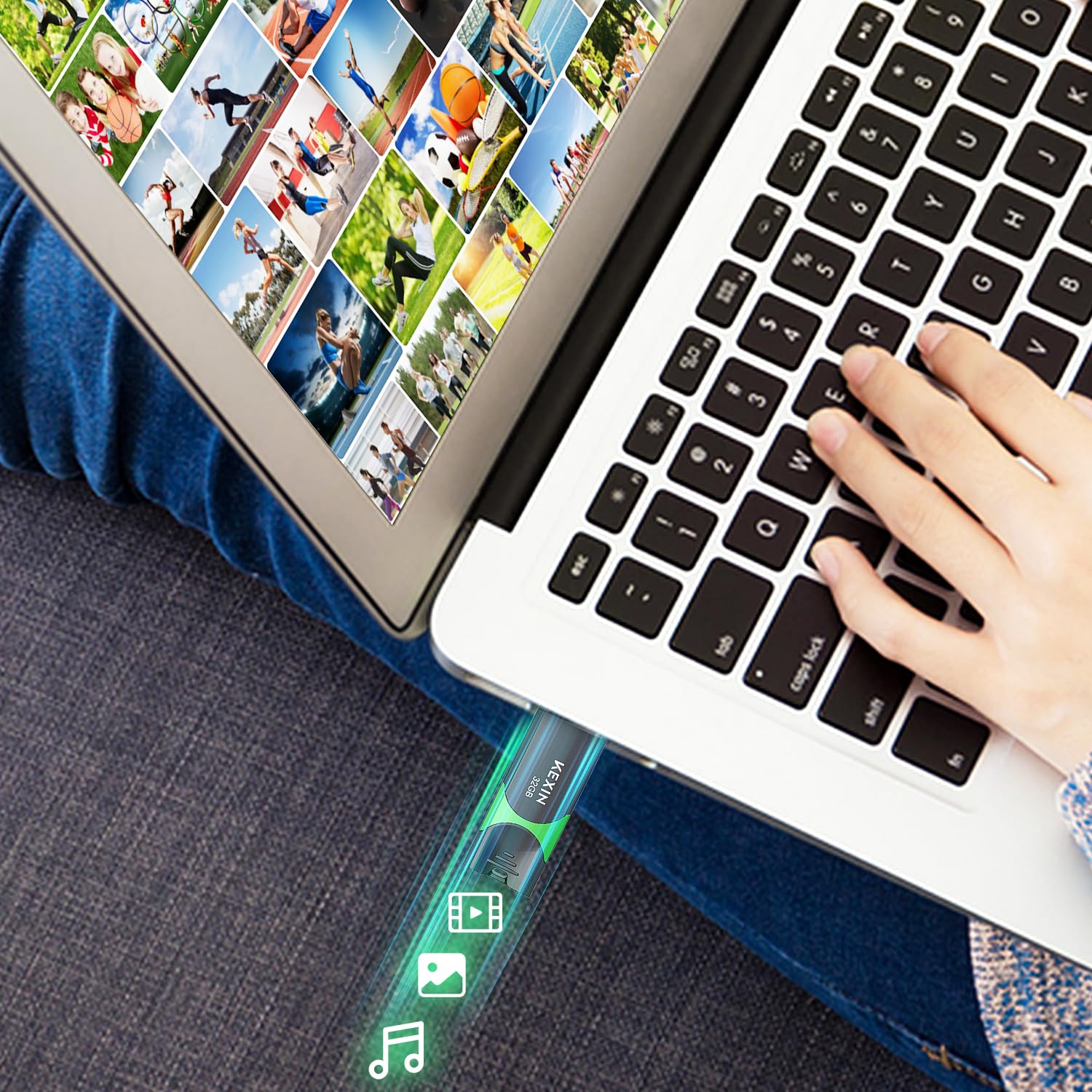 KEXIN 10 Pack 32GB Flash Drive USB 3.0 Flash Drive 32G Thumb Drive 3.0 USB Drive Bulk Jump Drive Swivel Pen Drive with LED Indicator 32G 10Pack Black+ Green 5