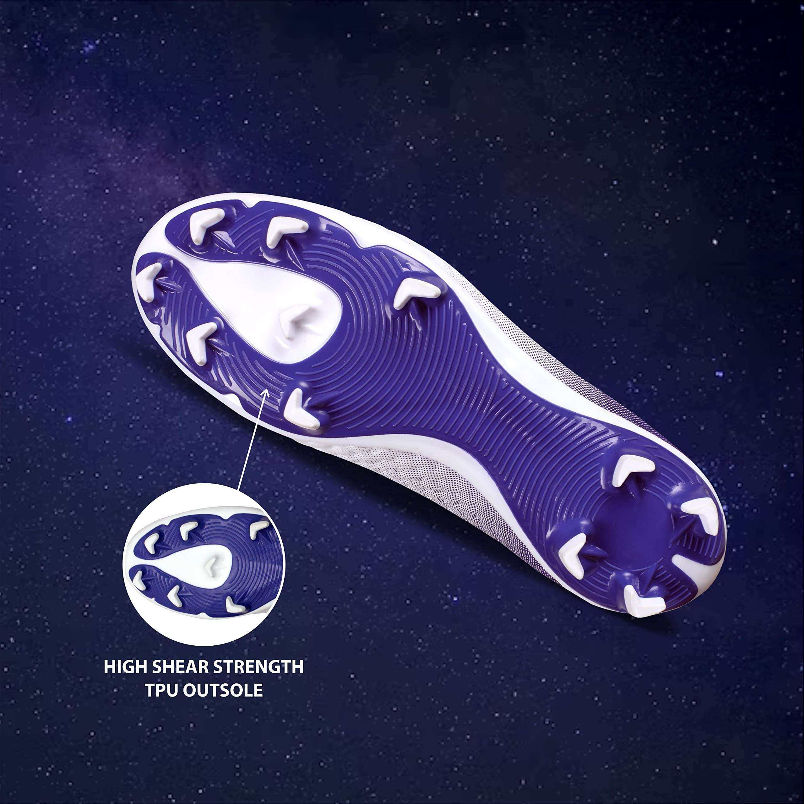 Nivia Oslar Blade 2.0 Football Shoes for Men/Sports and Athletic Footwear with Upper Synthetic/Comfortable Football Shoes (White/Purple) UK-7 3