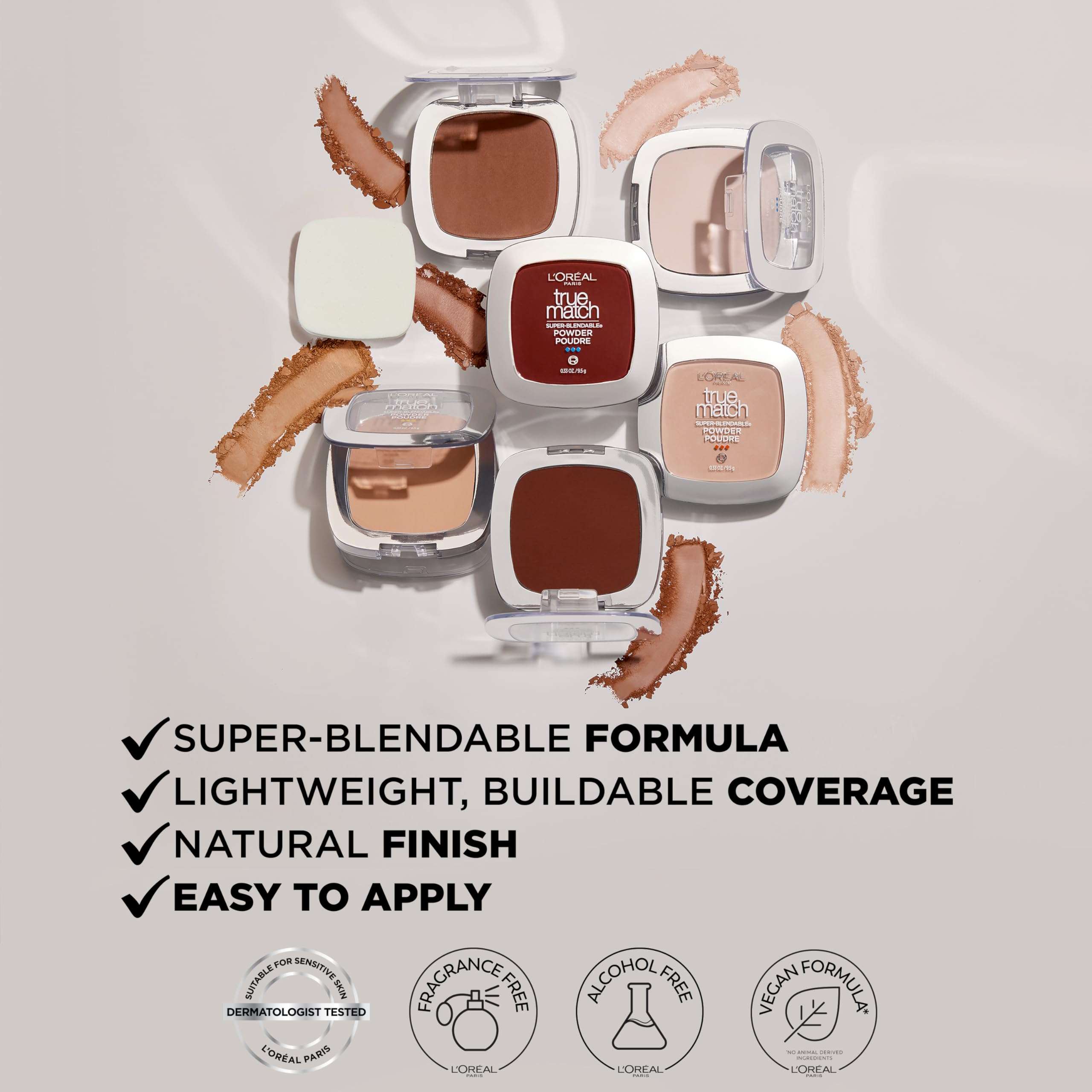 L'Oreal Paris True Match Super Blendable Oil Free Foundation Powder, W7 Medium Deep, 0.33 oz, Packaging May Vary 5