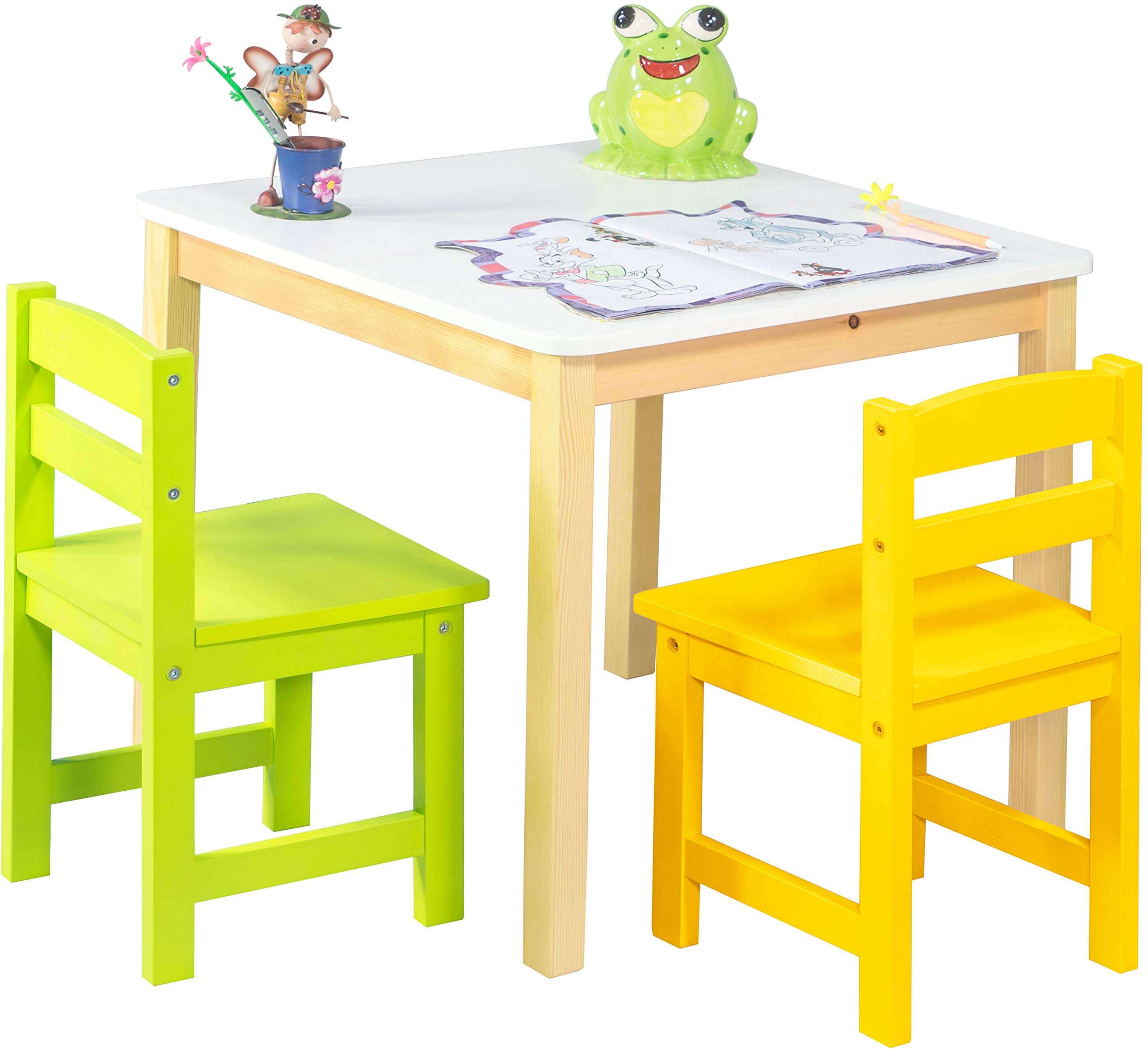 Alex Daisy Kids Solid Wood Activity Table & Chairs Set - 3 Pcs. Set 1