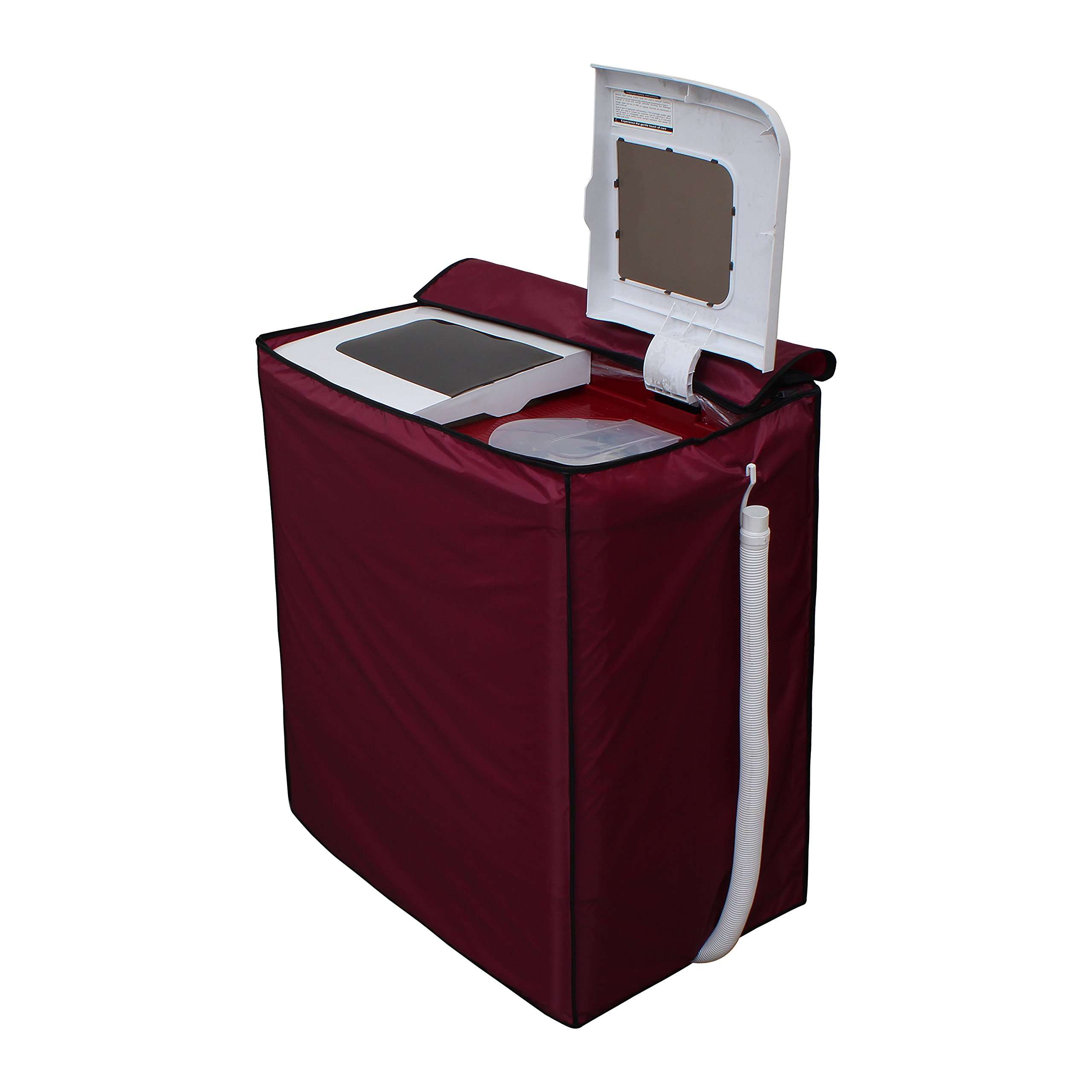 Glassiano Maroon Waterproof & Dustproof Washing Machine Cover for semi Automatic Samsung WT657QPNDPG 7.2 Kg Washing Machine 1