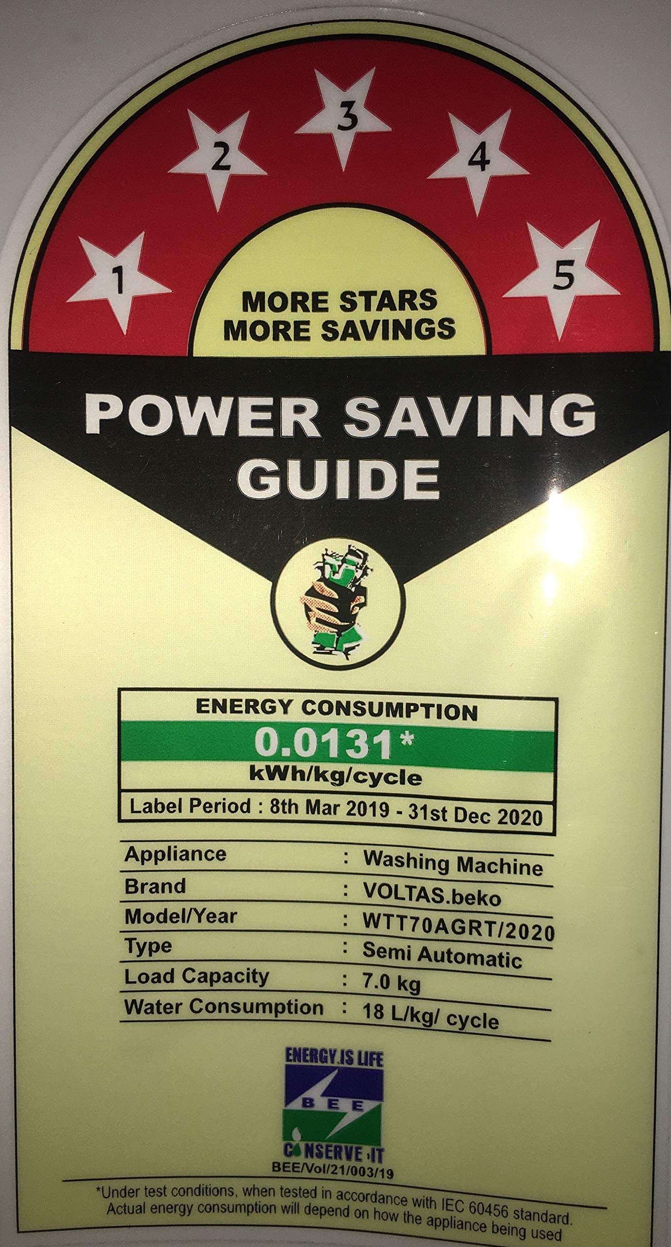 Voltas Beko 7 Kg 5 Star Semi-Automatic Top Loading Washing Machine (WTT70AGRT, Grey) 4