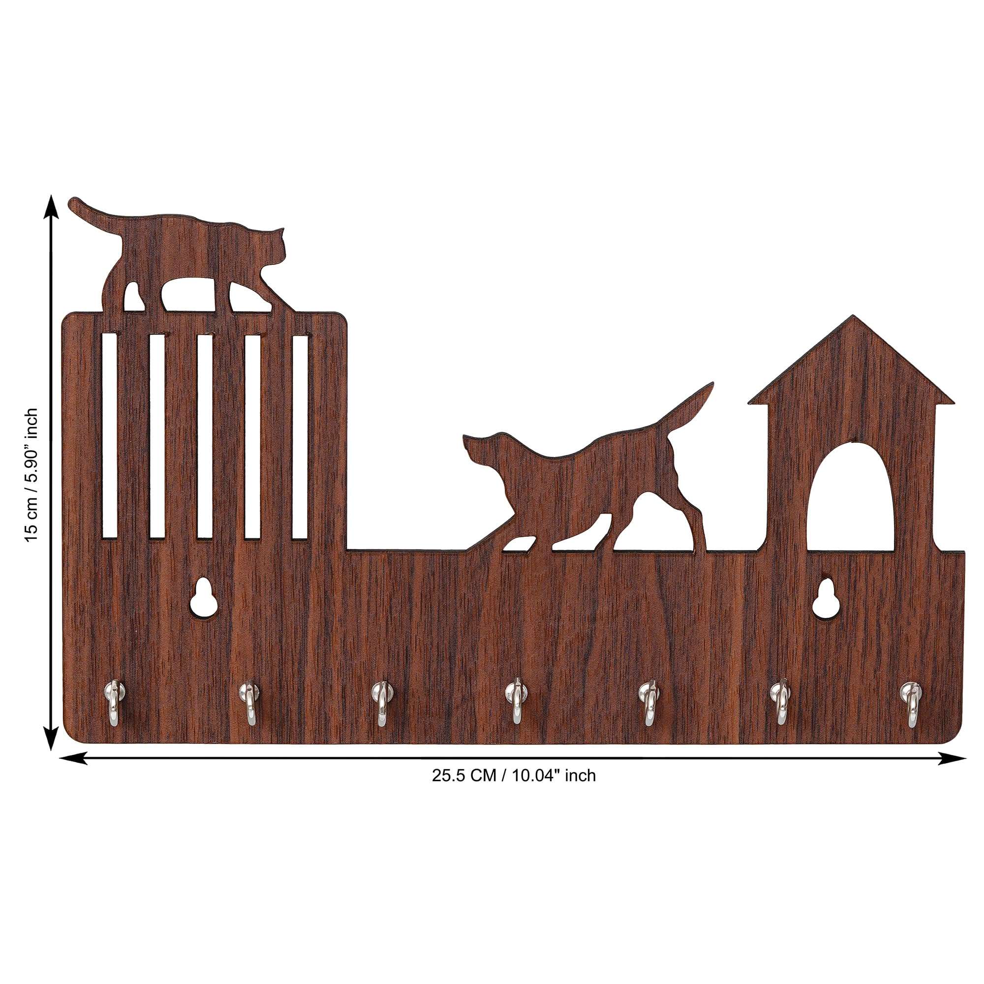 Webelkart Premium Cat Designer Wooden Key Chain Holder for Home and Living Room Decor| Key Holder for Home Decor Key Stand 4