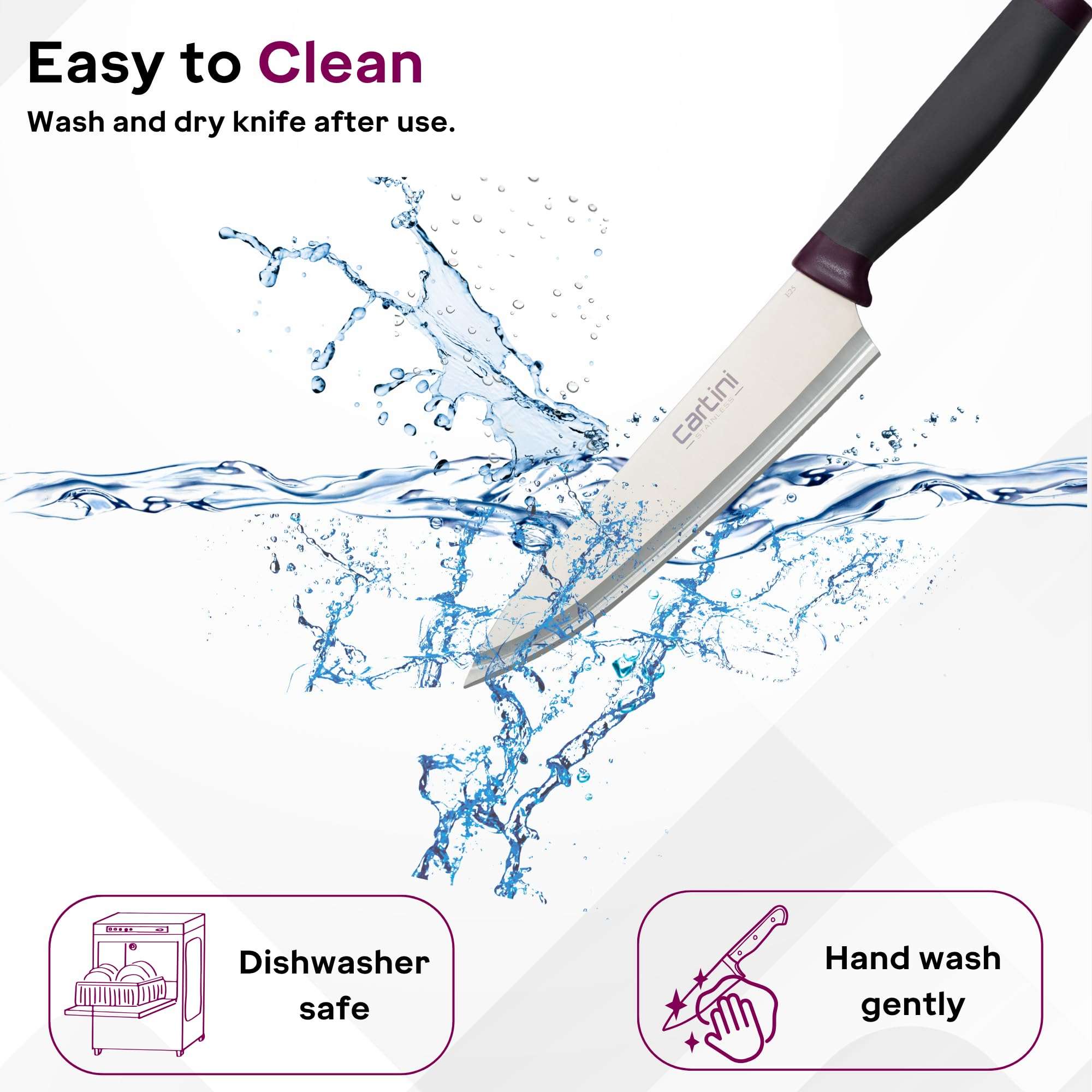 Godrej Cartini | Classic Chef Knife (13 inch) | Soft Grip Handles | for Slicing, Dicing & Chopping of Vegetables & Meat | Chaku for Home Kitchen & Professional Chef | SS420 Blade | 1 Year Warranty 6