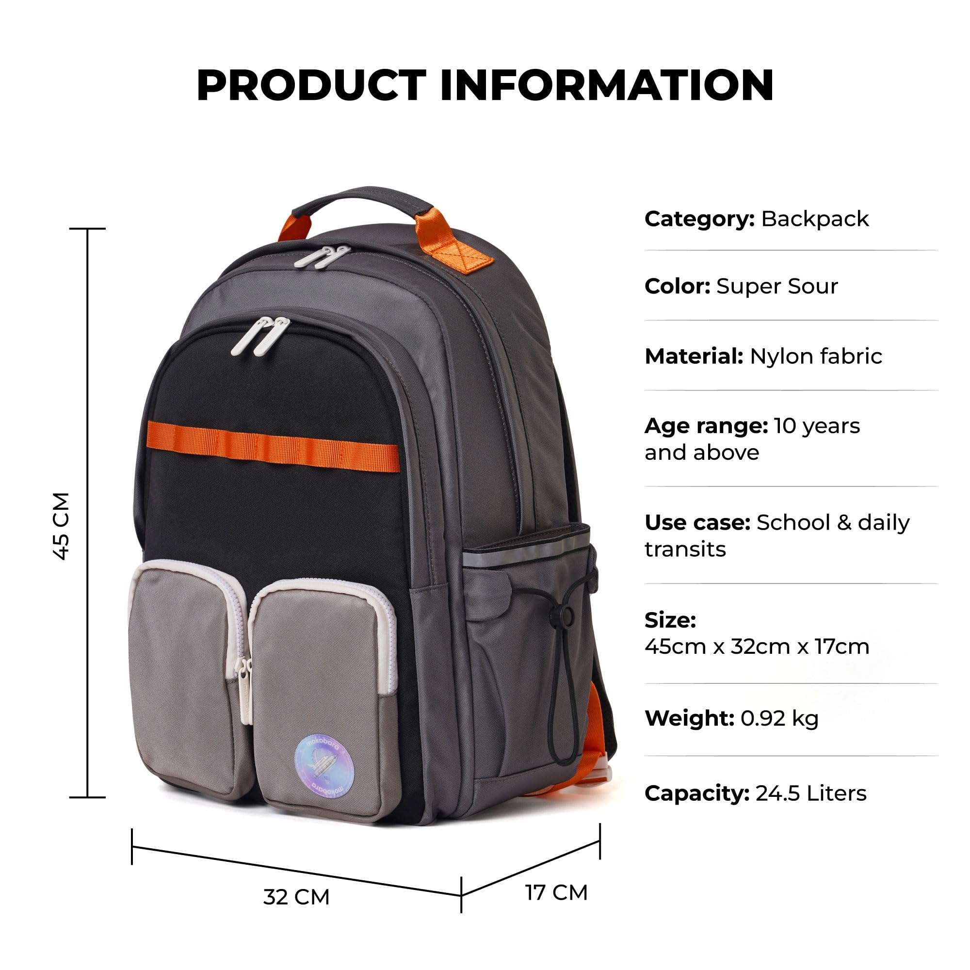 Mokobara The Jetpack Backpack - Lightweight Water-Resistant School Backpack for Kids (10+ Years) with Magicmove Logo and Reflective Stripe| Ideal for School, Travel, and Outdoor Adventures (New Game) 4