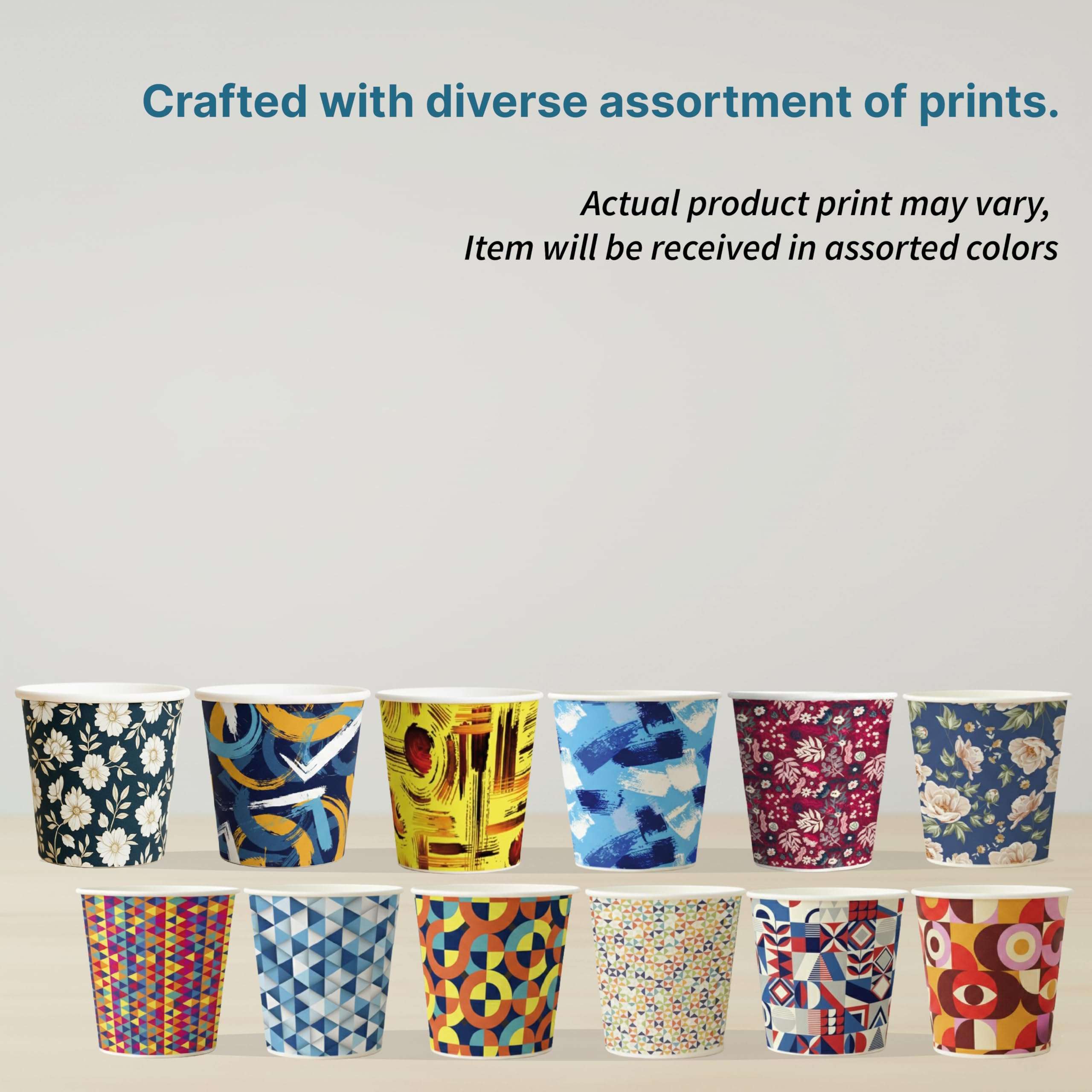 KAAGAT® 150 ml, 100 Count Disposable Paper Cups, Multicolor Eco-Friendly Drinking Cups for Wedding, Party, Picnic, Travel | Ideal for Tea, Coffee, Juice & Water, Use & Throw Party Glasses 3