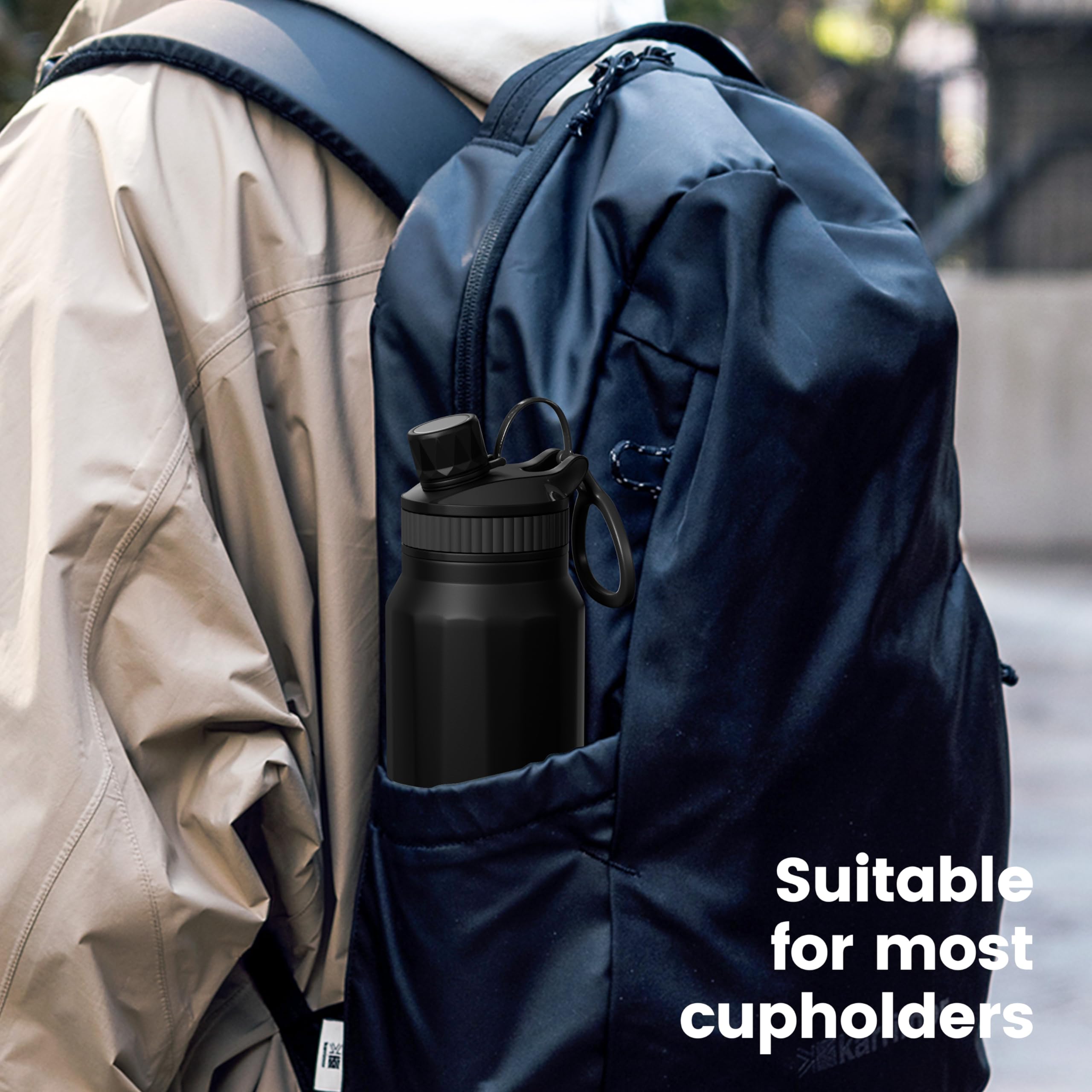 Proarea 27oz Tumbler with Handle and Straw Lid Insulated Stainless Steel Water Bottle with Straw for Sports and Travel, Sports Water Cup Flask for Men, Women & Kids (Black) 3