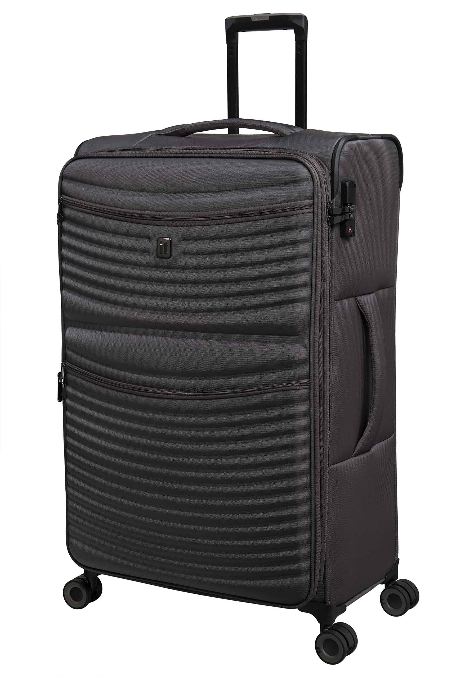 it luggage| Precursor-Charcoal-Set of 3-81cm,71cm,55cm | Expandable| Soft case| 8 Wheel Trolley Bag| Luggage Trolley| Large Suitcase| Cabin & Check-in Luggage 3
