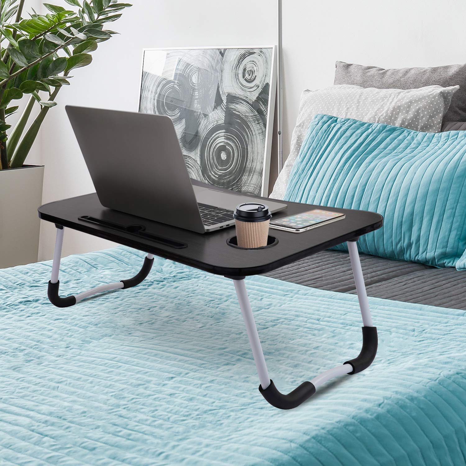 LXN Fashion LTT-0003 Multipurpose Laptop Table with Dock Stand & Non-Slip Legs Foldable and Portable Lapdesk for Study & Bed (Random Colour) 5