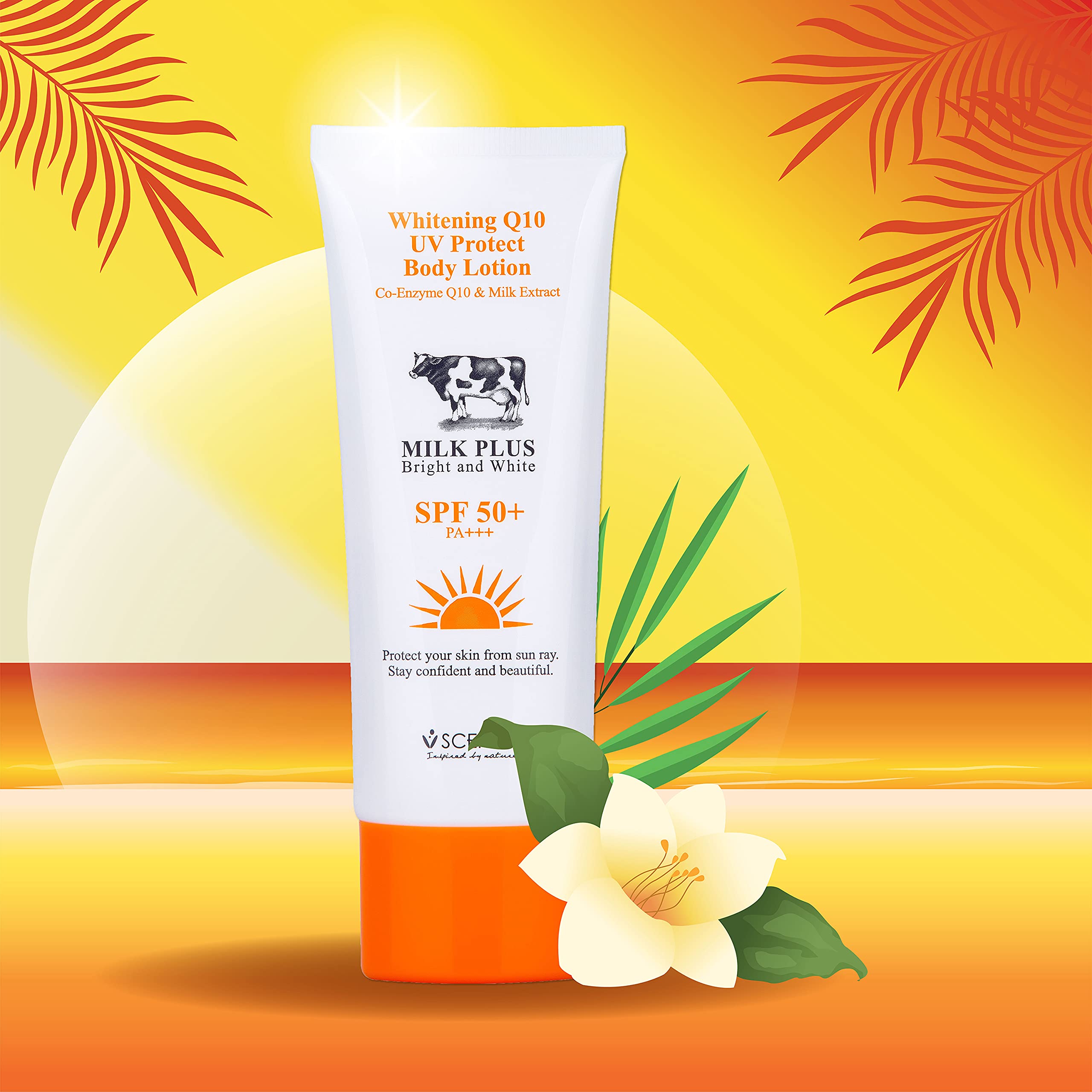 Scentio Milk Plus Organic Whitening Q10 UV Protect Body Lotion SPF50+ PA+++, 100 ml(Made In Thailand) 5