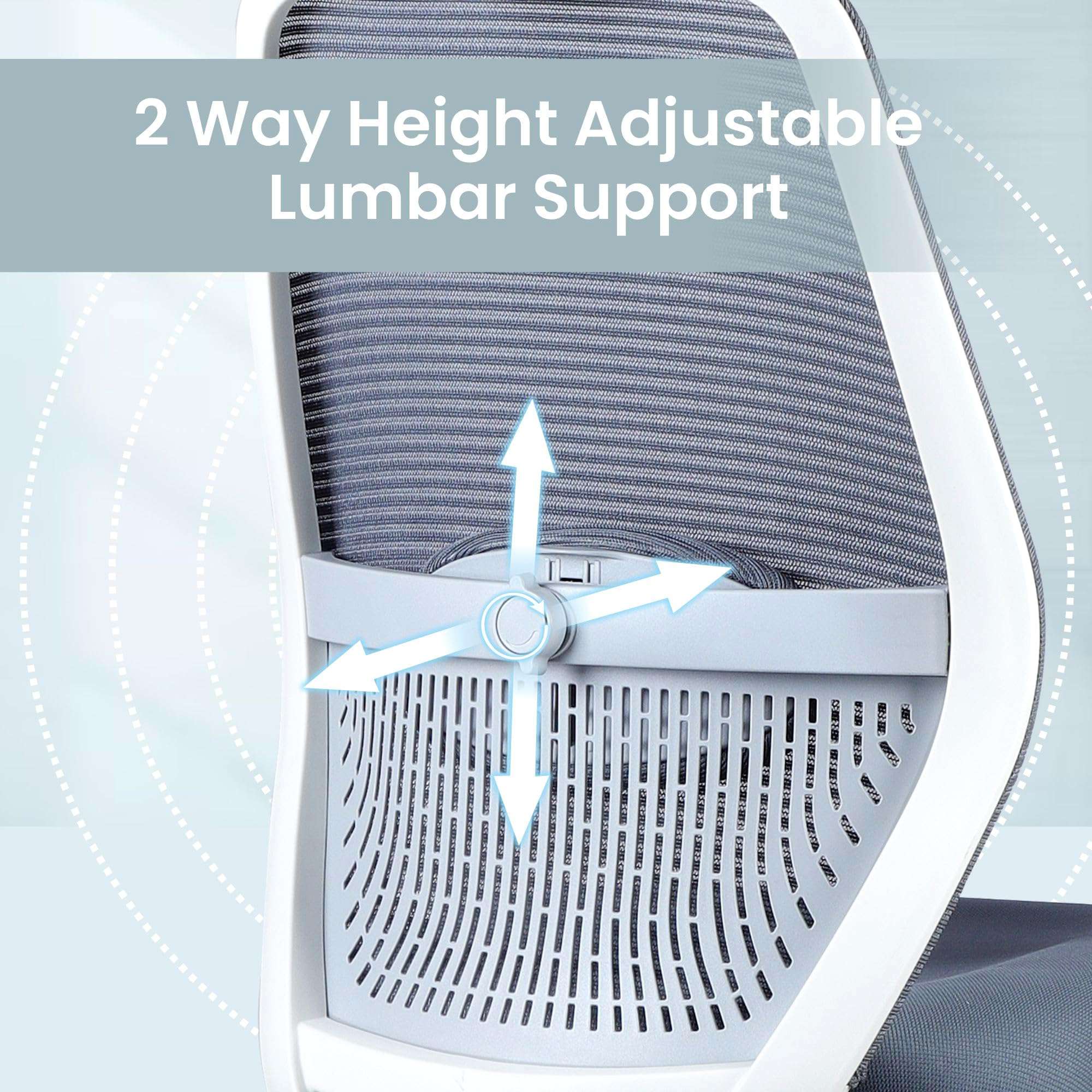 ASTRIDE Octave BIFMA Certified Ergonomic Office Chair for Work | 2D Adjustable Soft Armrest, 2D Headrest & 2D Lumbar Support | Single Tilt Lock Mechanism [Heavy Duty Metal Base, White-Grey] 5