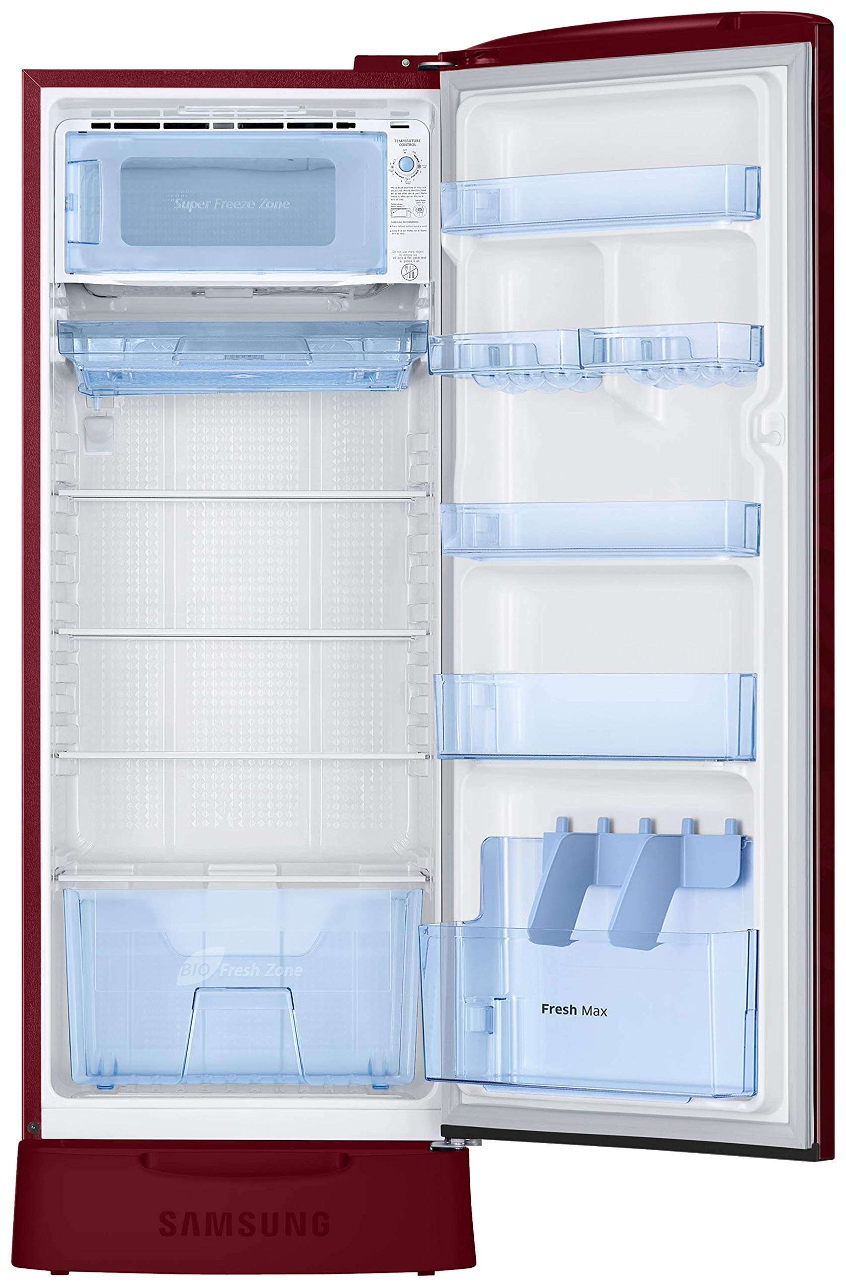 Samsung 230 L 3 Star Inverter Direct-Cool Single Door Refrigerator (RR24T285Y6R/NL, Base Stand with Drawer, Mystic Overlay Red, 2022 Model) 3