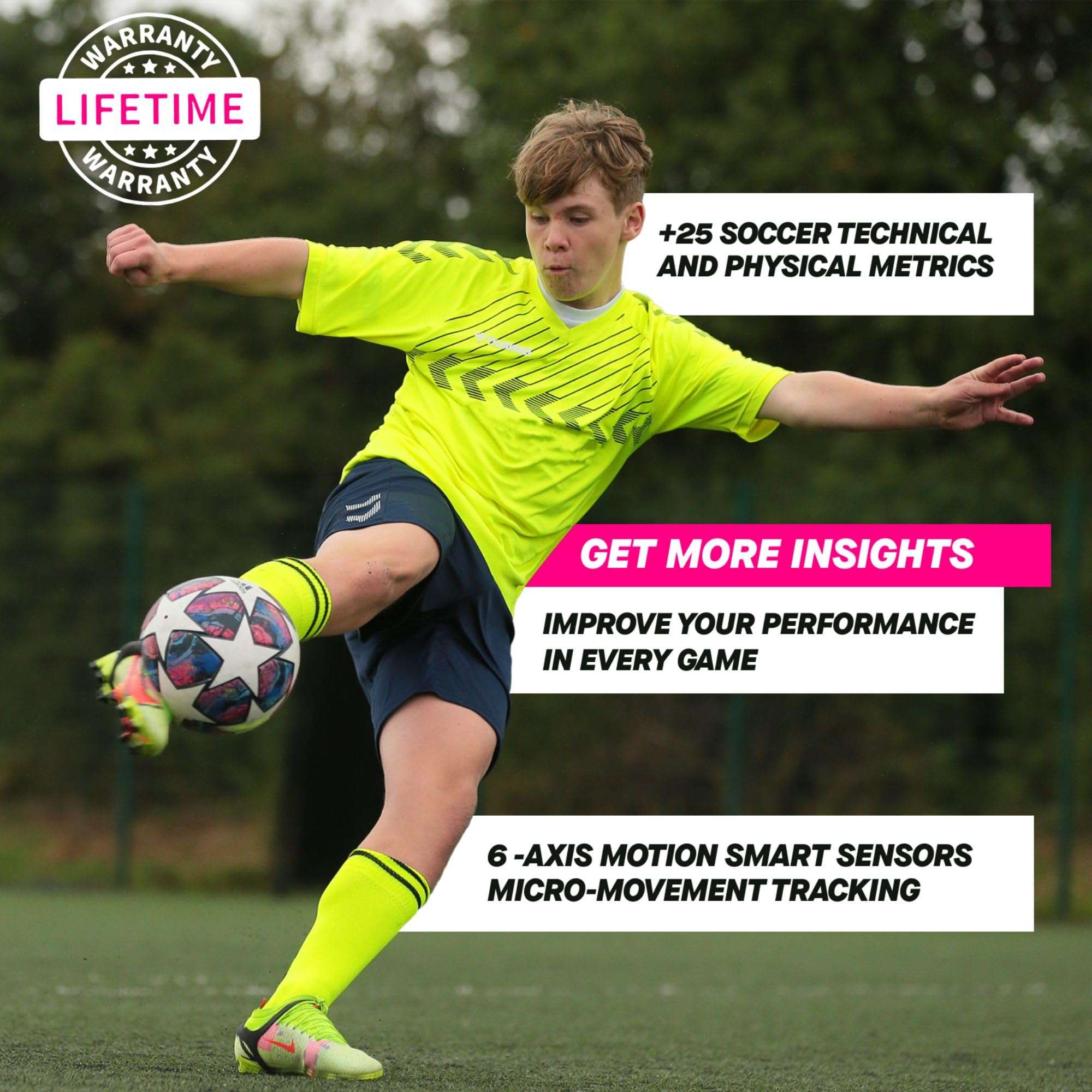 Playermaker 2.0 Soccer Tracker Kit Medium + Blue Large Straps, Smart Soccer Tracker for Cleats, Track 25+ Technical & Physical Metrics, Advanced Than GPS 4