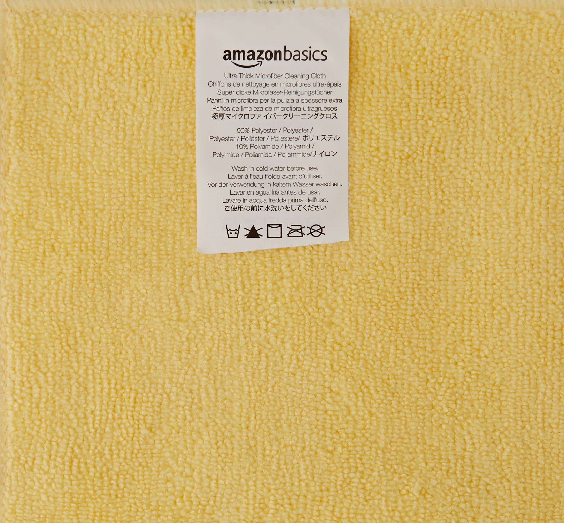 Amazon Basics Thick Microfiber Cleaning Cloth, Pack of 3, Yellow, 16 in x 24 in 4