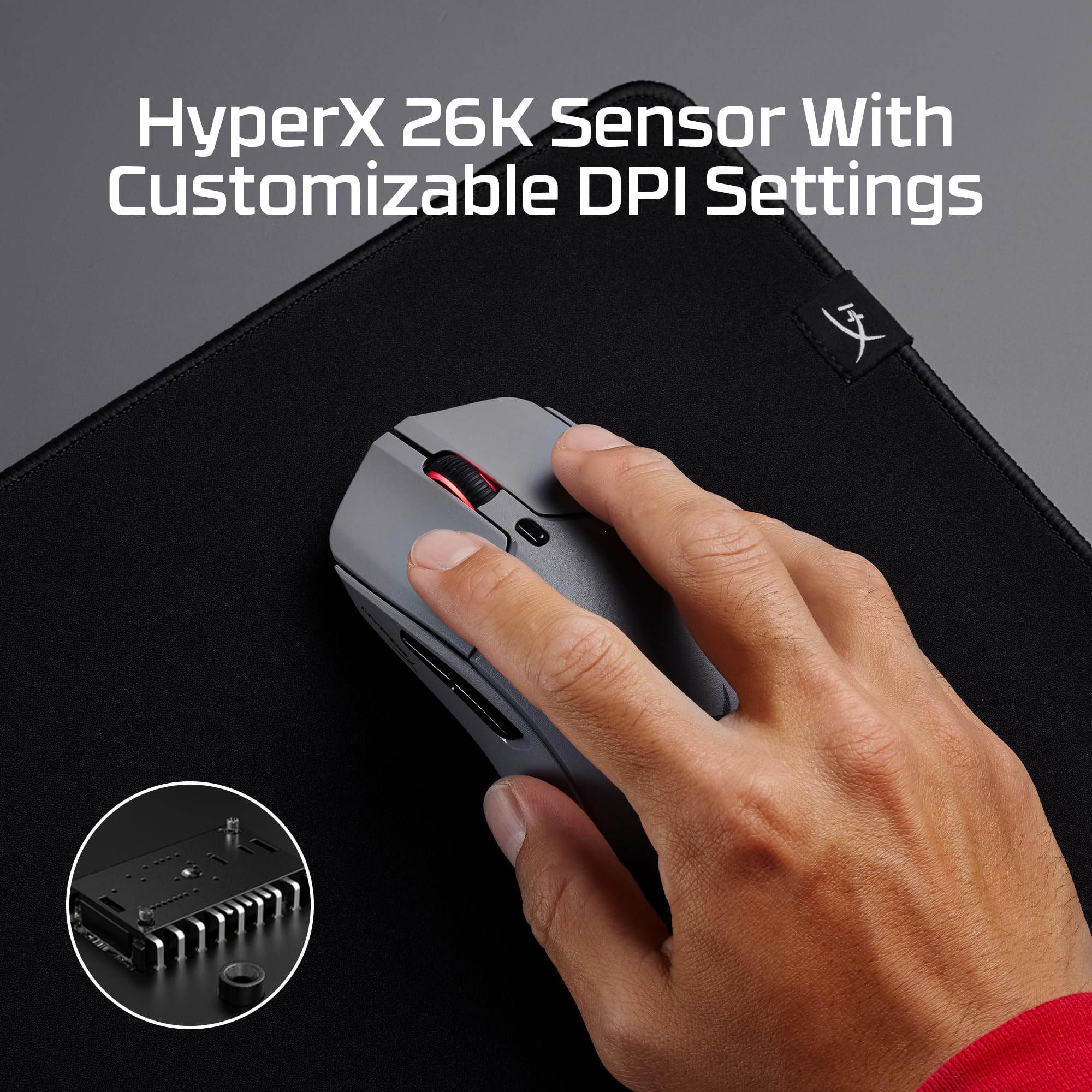 HyperX Pulsefire Haste 2 Pro 4K Wireless Gaming Mouse for PC, 4k Polling, Rechargeable 90 Hour Battery, Lightweight 61g, 26K Sensor, 2.4GHz, Bluetooth, Slate Grey 5