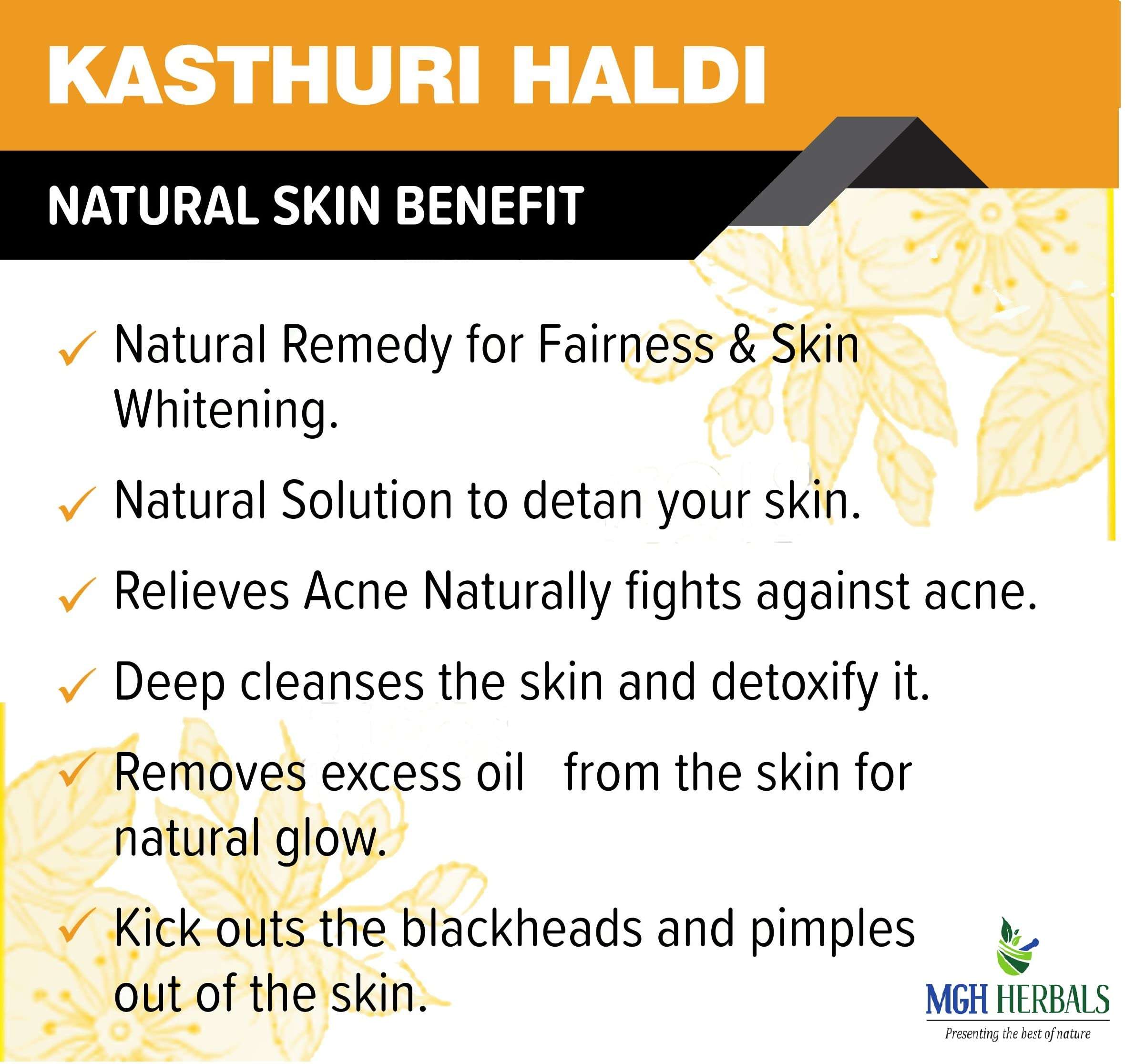 MGH Herbals Organic Kasturi Haldi Powder for face beauty (100 grams) | Wild turmeric powder for glowing skin| Kasturi Manjal | 100% Natural, Chemical-free, Perseverative-free, Non-GMO) 3
