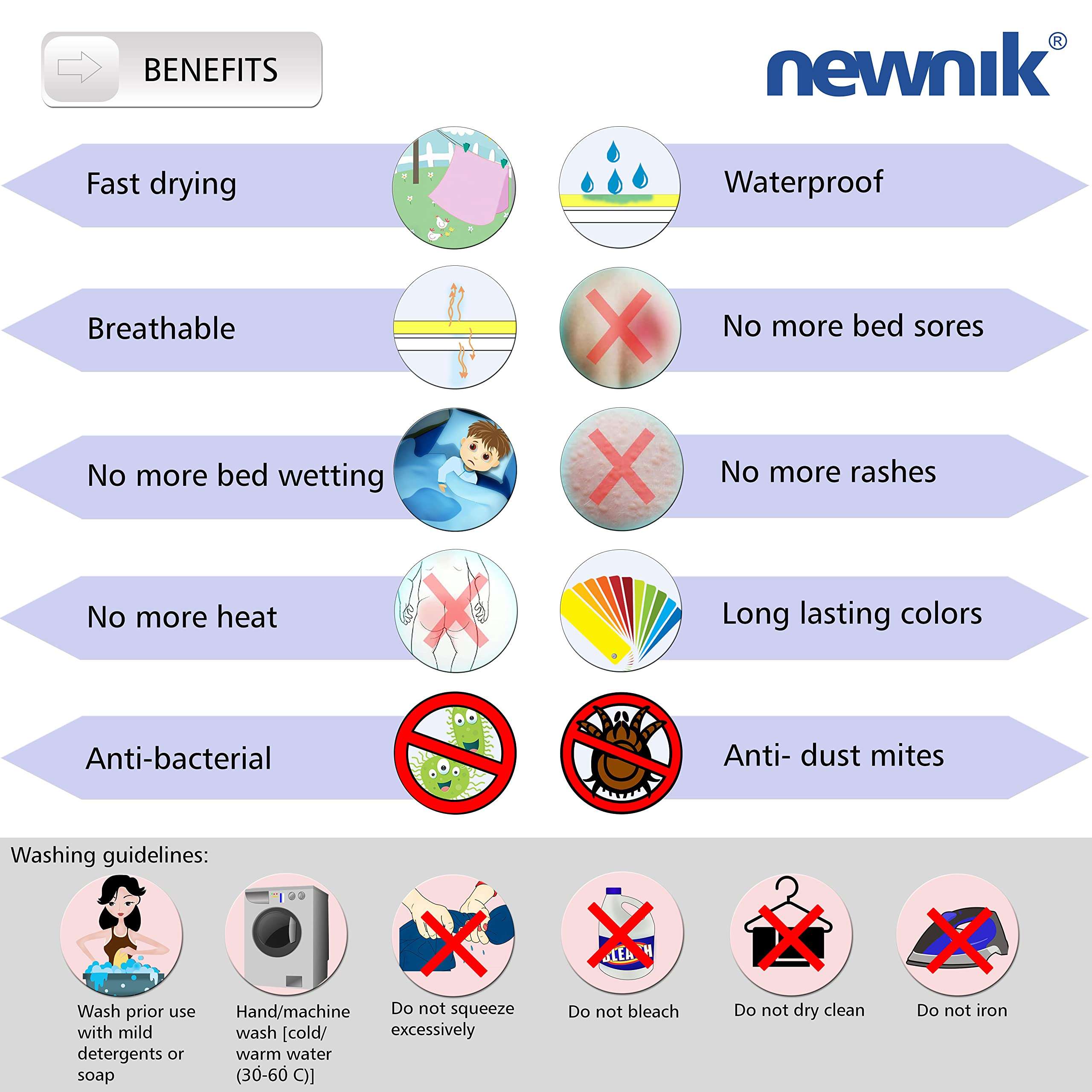 Newnik Baby Dry Sheets for Baby / Rubber Sheet for Baby / Baby mat Waterproof / Baby Bed Protector Waterproof Combo Pack (Large, Yellow-Peach-Salmonrose) 4