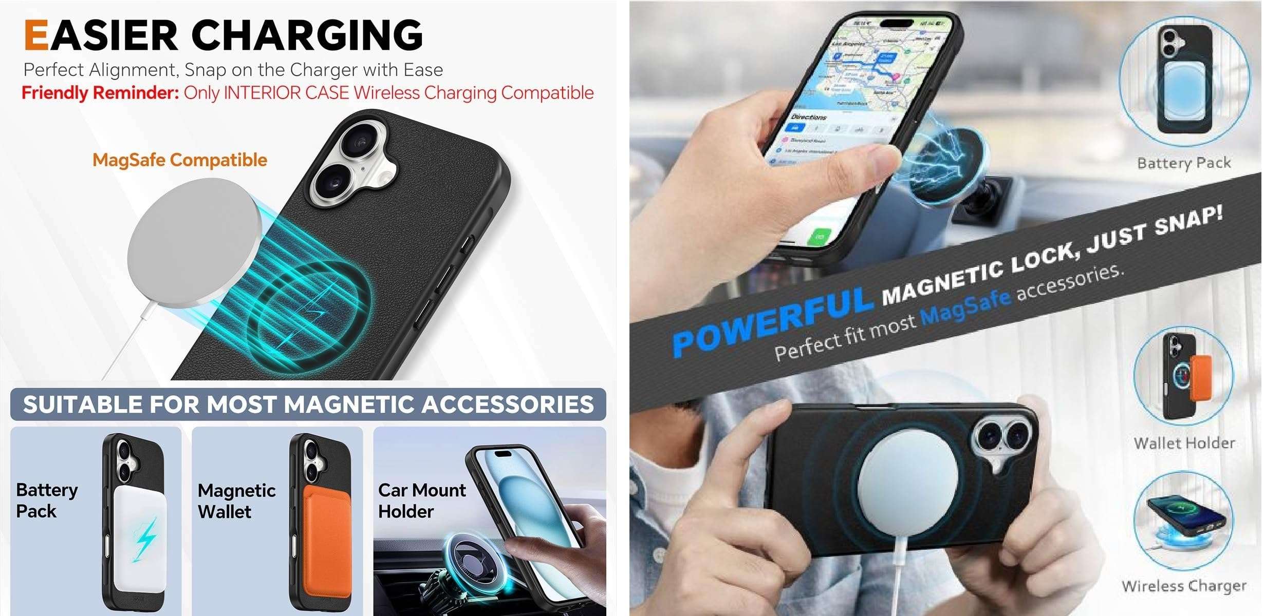 WHITBULL Royal Leather Detachable 2 in 1 Flip case Cover for iPhone 16 Plus/iPhone 16 Max Black 5