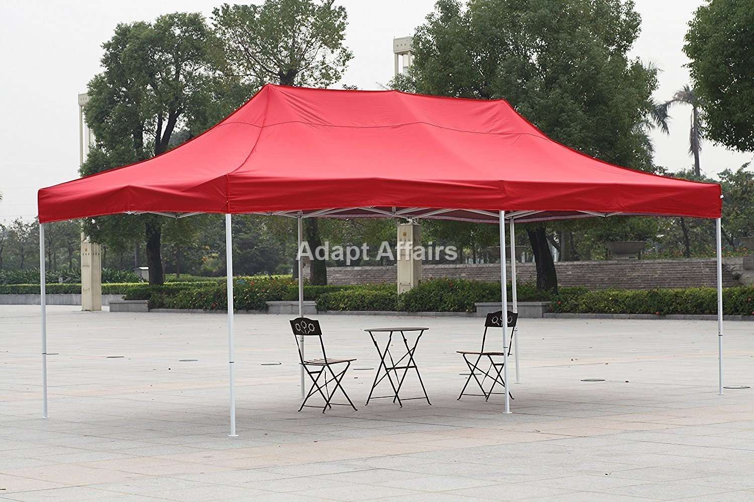Invezo Gazebo outdoor Tent10 x 20 ft / 3 x 6 mtr (Super Heavy Duty - 55kgs, Red) with 3 sided European Covers, Water Proof Tent,Portable and foldable Canopy / advertising tents - 2 mins Installation 2