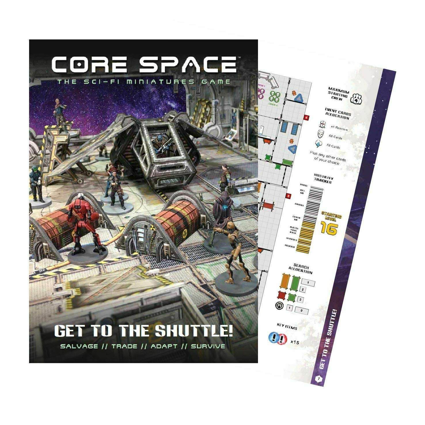 Battle Systems Core Space Get to The Shuttle Expansion Cooperative/Solo SciFi Dungeon Crawler Board Game 3