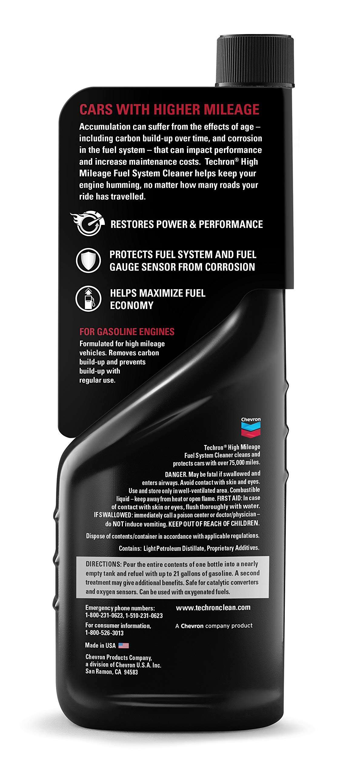 Chevron Techron High Mileage Fuel System Cleaner, 12 oz, Pack of 6 3