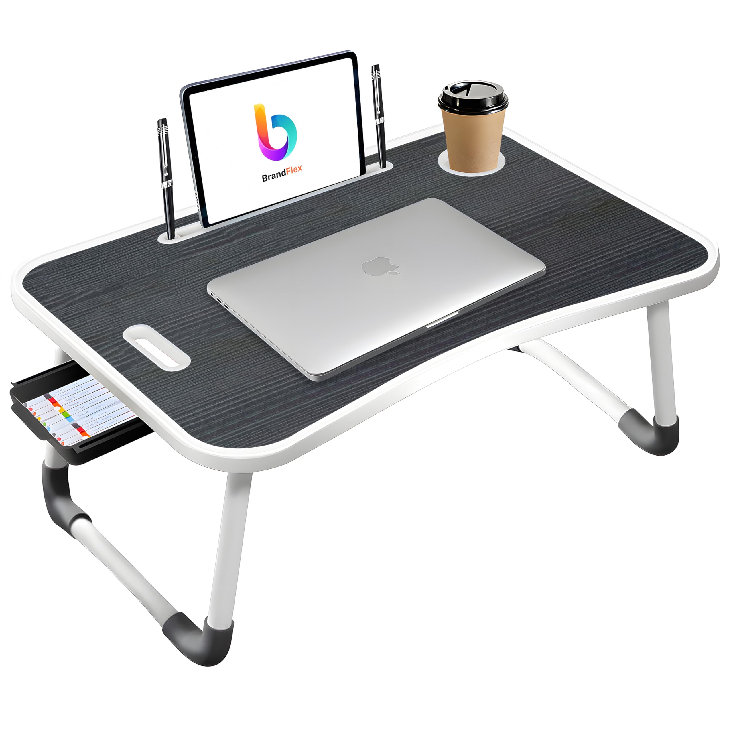 LIVORO Study Table/Bed Table/Foldable and Portable Wooden/Writing Desk for Office/Home/School (C-BIDDINGS BLACKK) 1