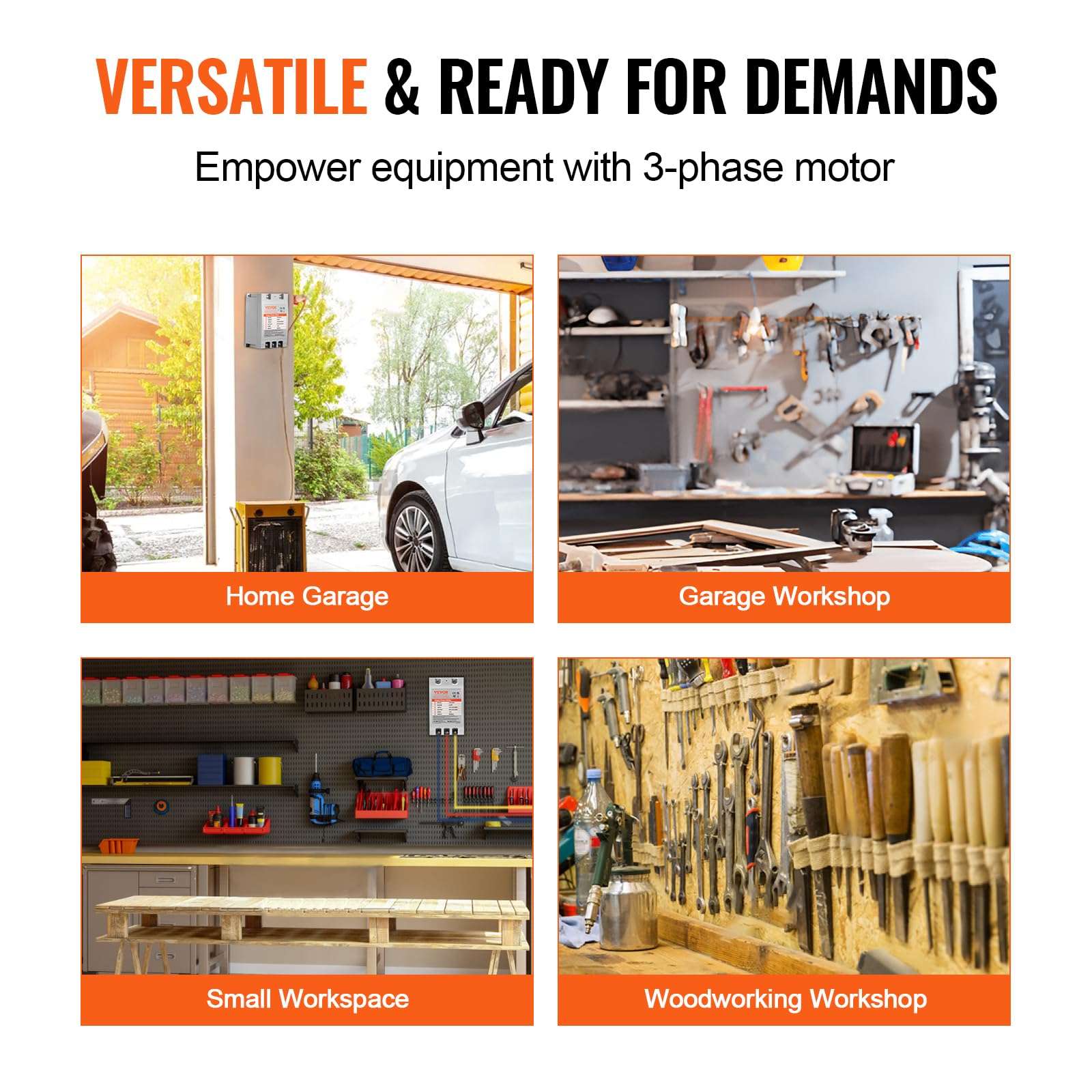 3 Phase Converter - 7.5HP 23A 220V Single Phase to 3 Phase Converter, Digital Phase Shifter for Residential and Light Commercial Use, 220V-240V Input/Output (One Converter for One Motor Only) 4