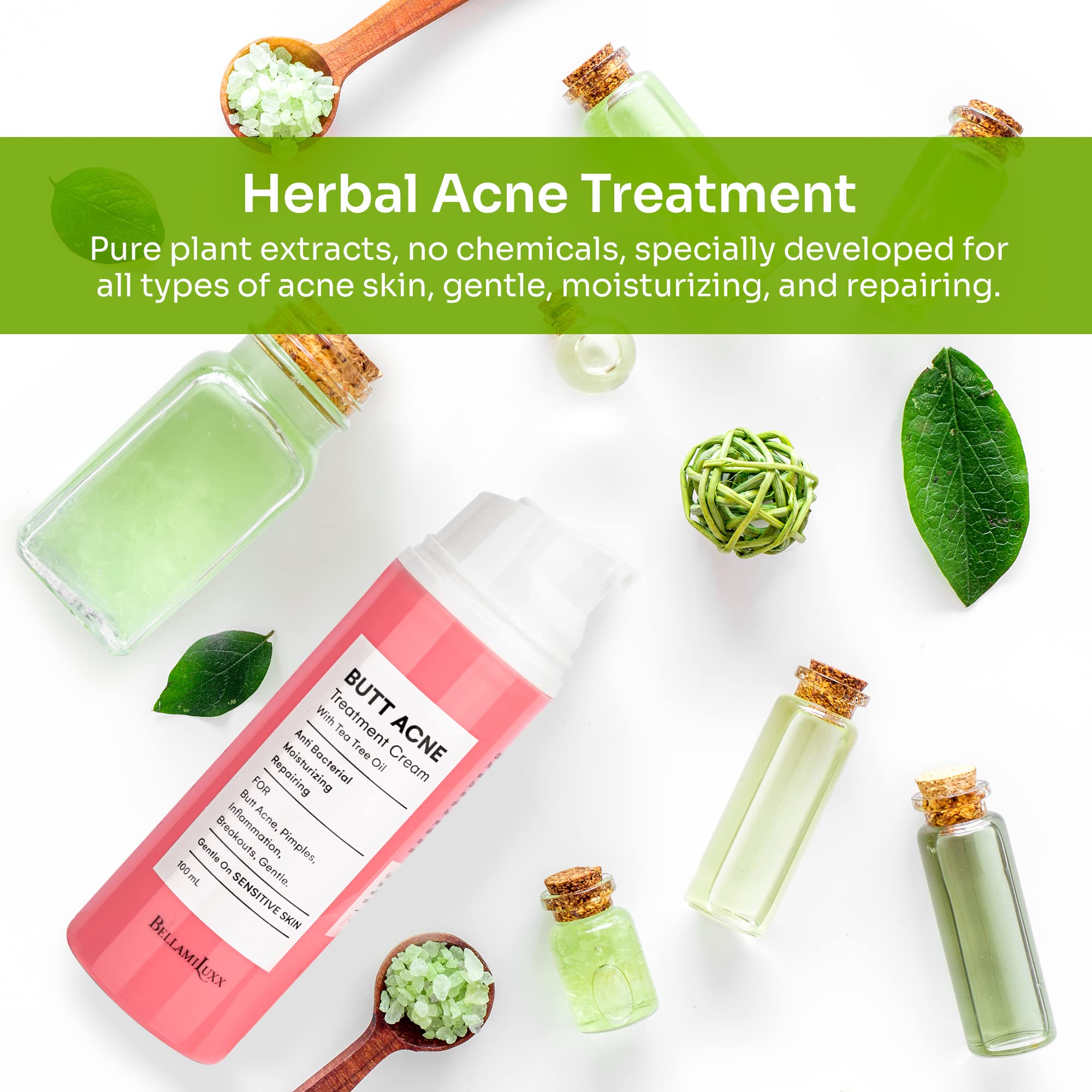 BellamiLuxx Butt Acne Clearing Treatment - 2 Pack, Effective Body Acne Treatment And Folliculitis Treatment, with 2% Salicylic Acid And Tea Tree Oil, Butt Acne Cream For Reduce Body Acne And Butt Acne. 6