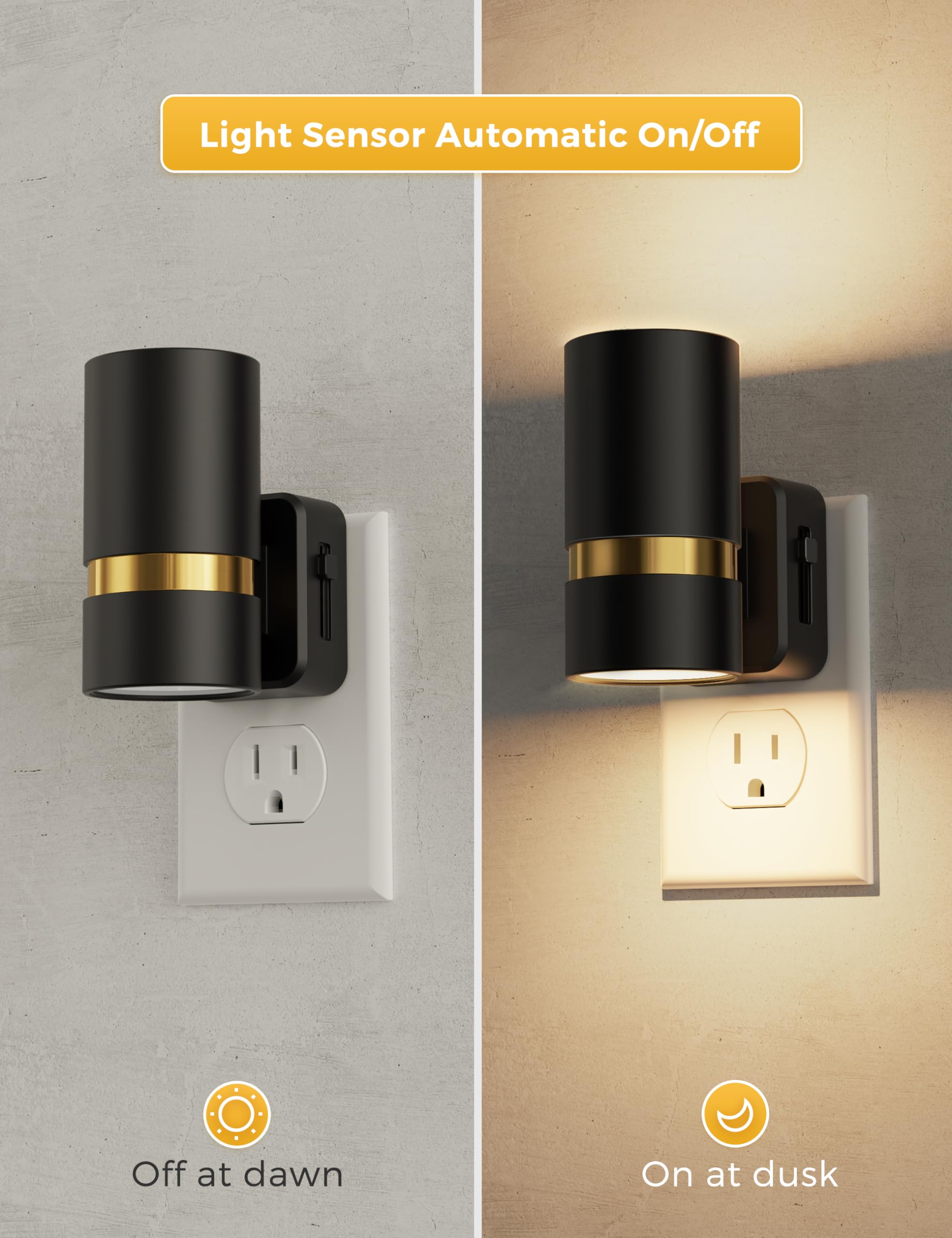 LOHAS-LED 4 Pack Dimmable Night Light, Modern Night Lights Plug into Wall with Dusk to Dawn Sensor 4