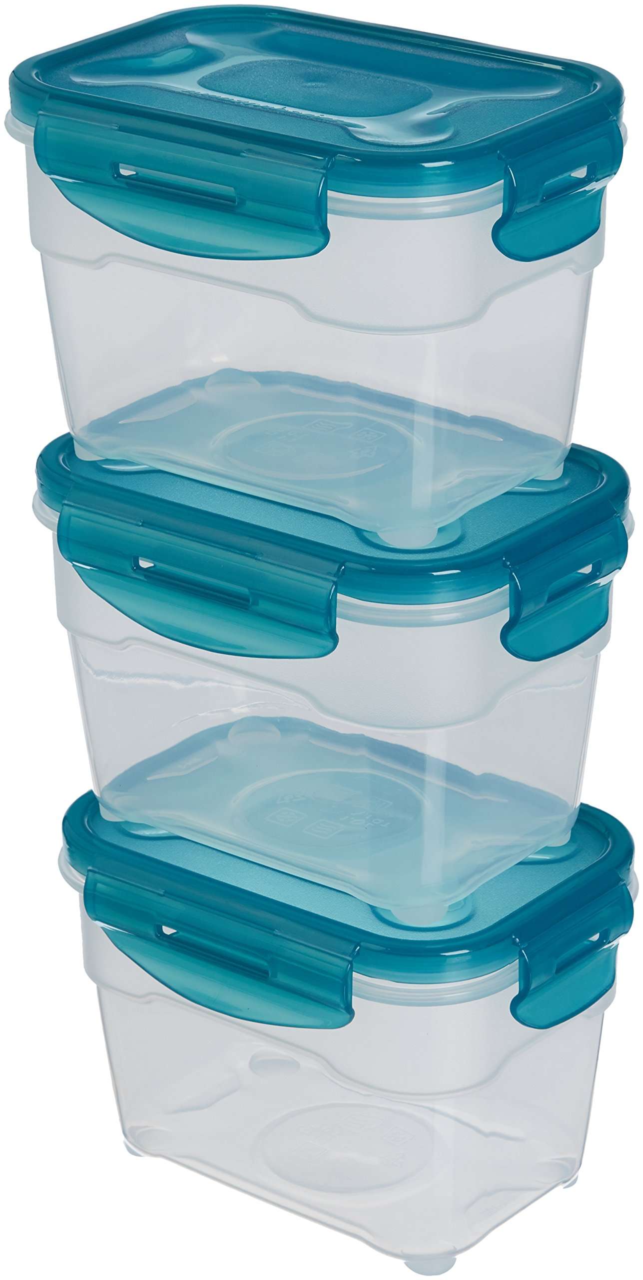 AmazonBasics Food Storage Containers, 1 Litre, Set of 3, Multicolor Food Storage Containers, 0.8 Litres, Set of 3, Multicolor 3