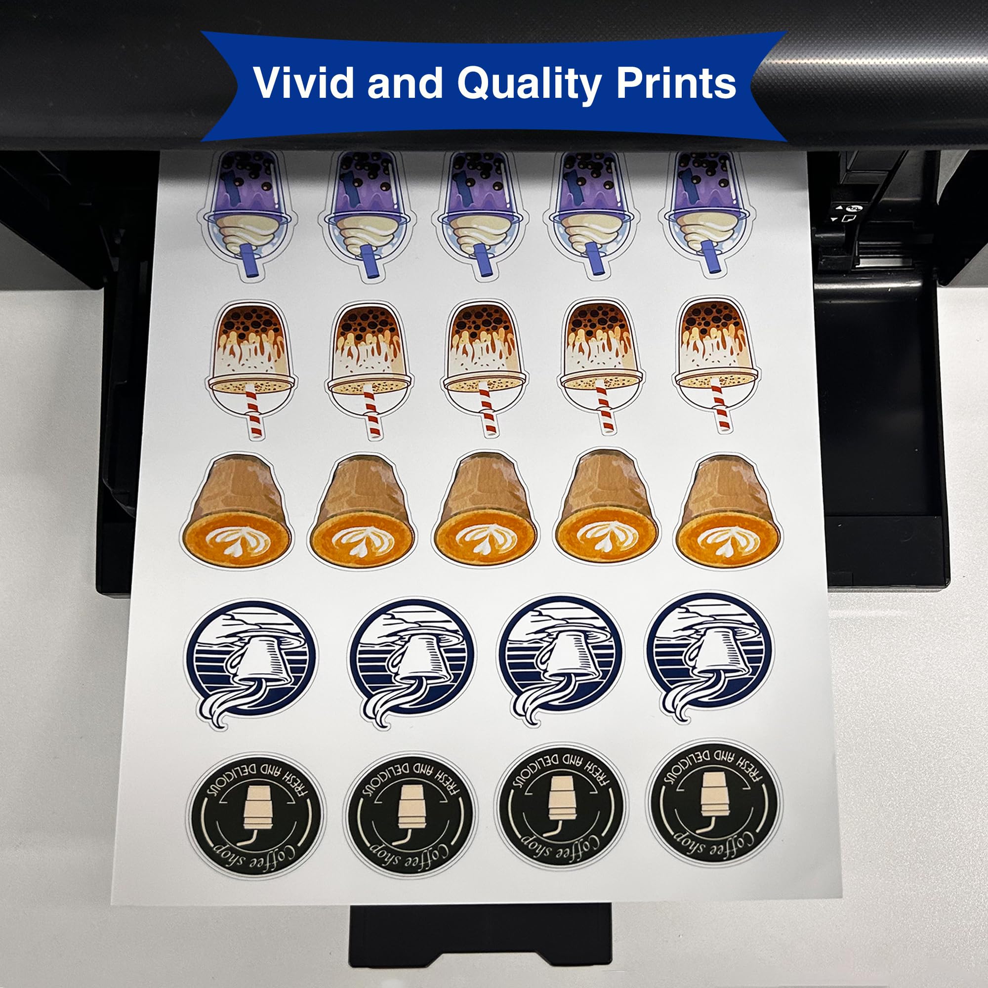 8.5x14 Printable Vinyl Sticker Paper Waterproof, Removable Self Adhesive Vinyl Sticker Sheets for Inkjet and Laser printer, 30 Pack, Legal Size, Glossy White 5