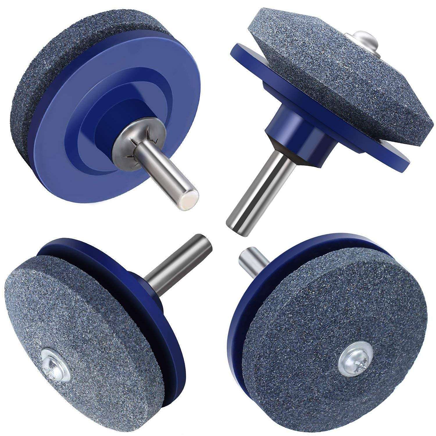 4 PCS Lawn Mower Blade Sharpener Universal Multi-Sharp Rotary Lawnmower Sharpen for Power Drill Hand Drill and Lawn Mower Blade Balancer 5