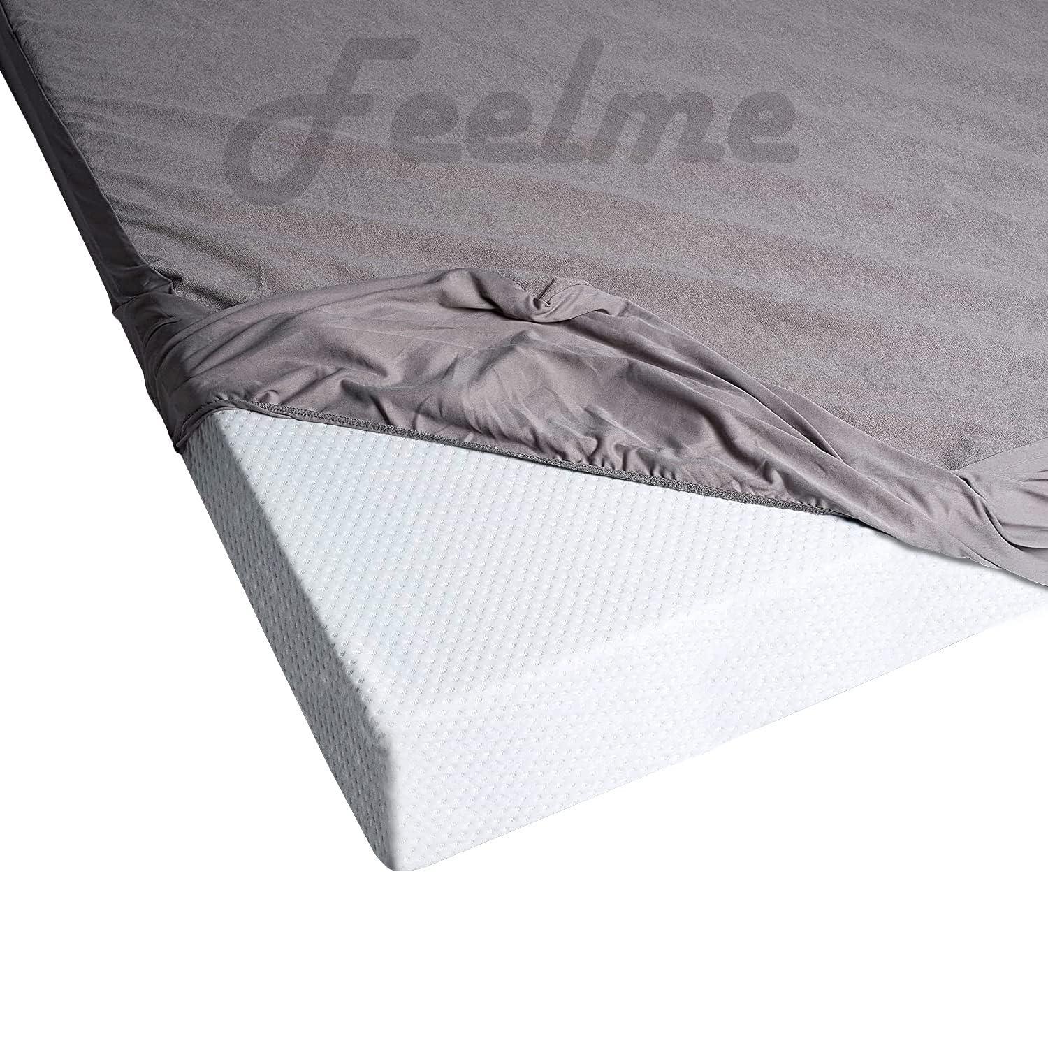 Feelme Waterproof Cotton Mattress Cover for Queen Size Bed Water Proof Gadda Cover Protector Baby Kids Urine Bedsheet (Grey, 78"X60") 4
