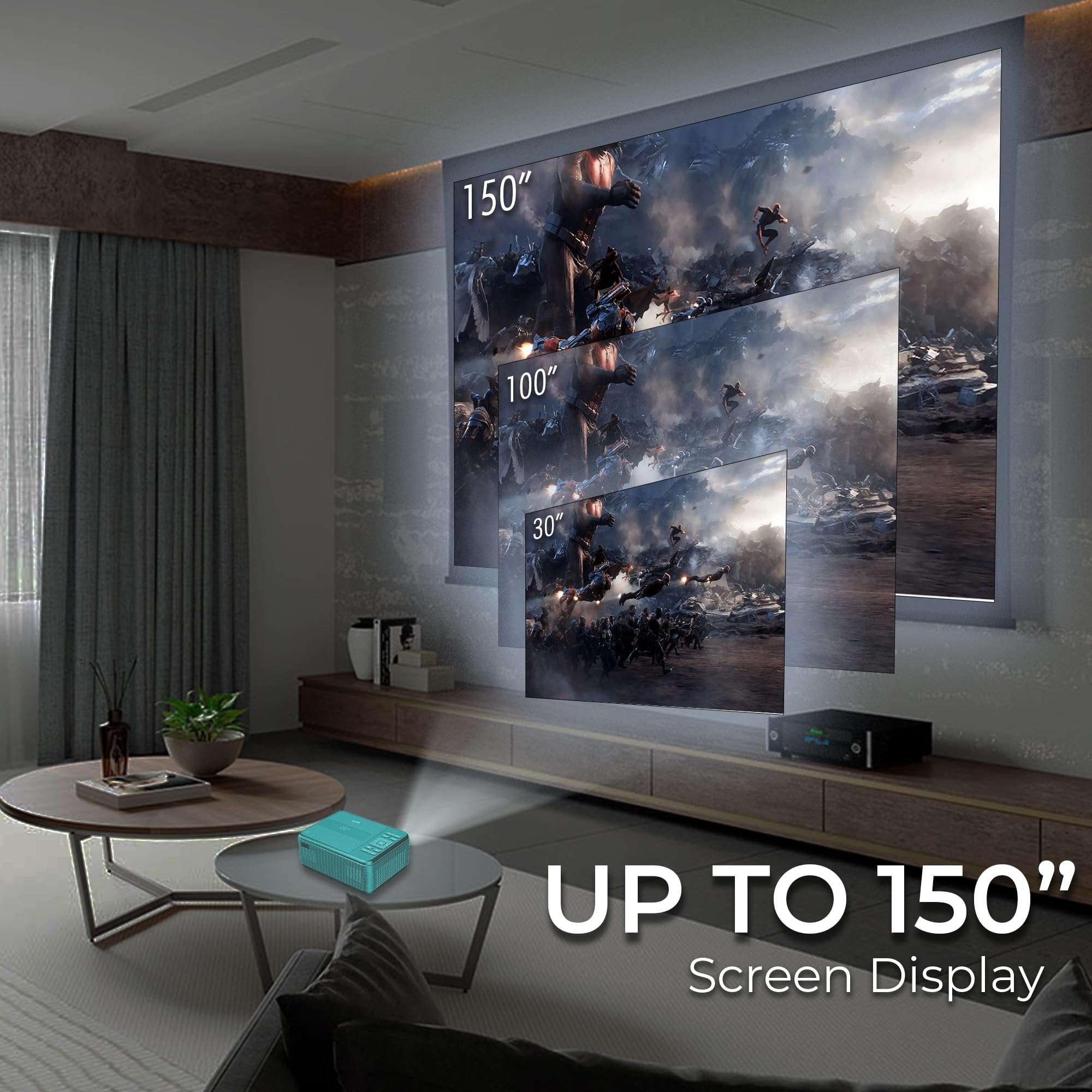 RCA PROJECTOR WITH BUILT-IN INTERNAL DVD PLAYER BLUETOOTH AND SPEAKER - Mini Portable - Indoor/Outdoor Projector and Screen Package - HDMI/AV/VGA/Micro SD Compatible - 1920x1080 Res 5