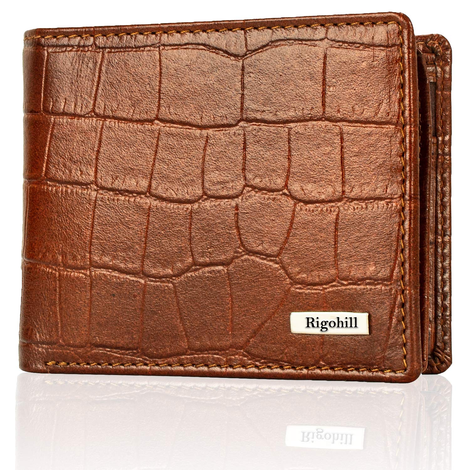 Rigohill Martin Mens Leather Wallet | Leather Wallet for Men | RFID Mens Wallet (Rust) 1