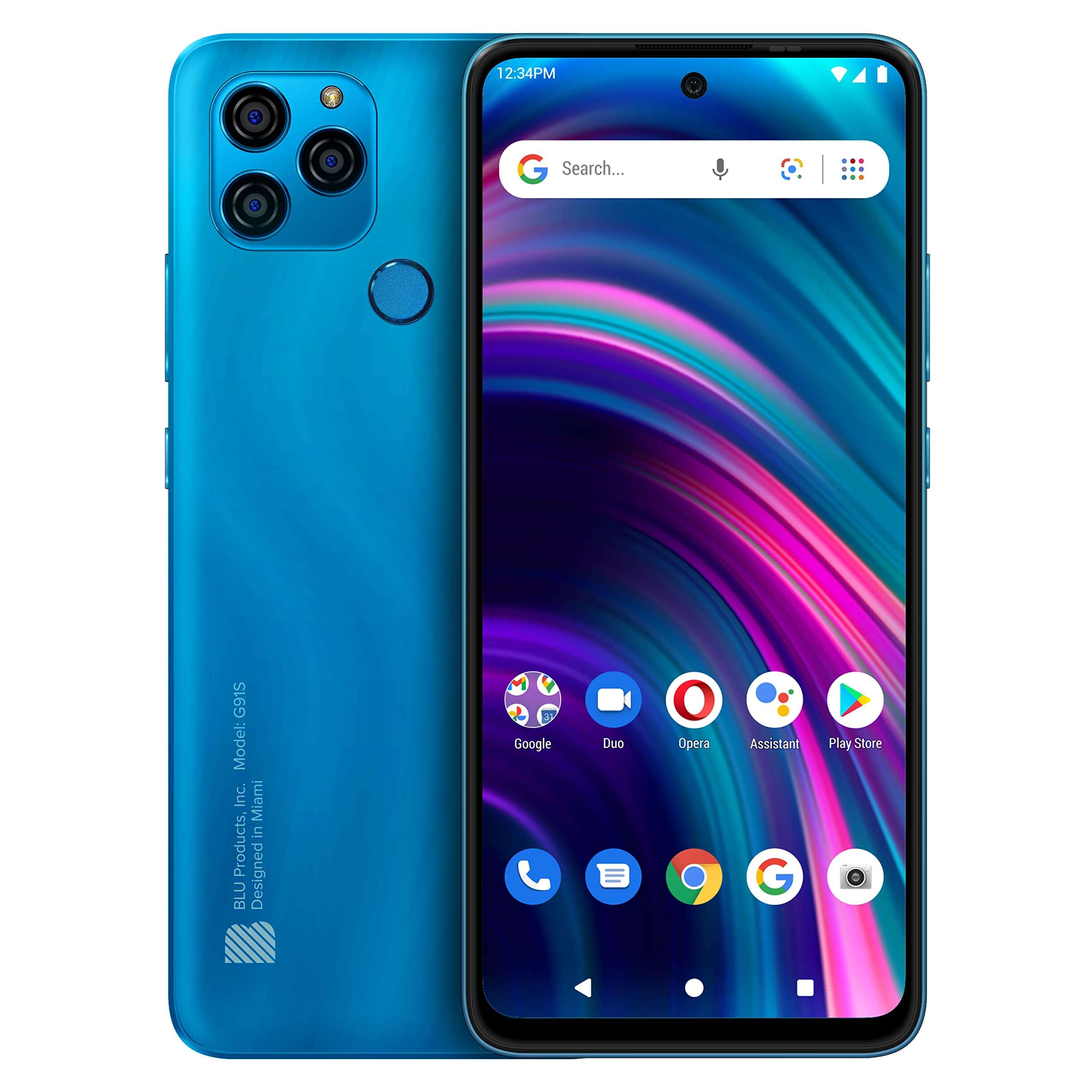 BLU G91S | 4-Day Battery | Unlocked | 6.8” Full HD+ Display | 128GB | 48MP Triple Camera | US Version | US Warranty | Cyan 1