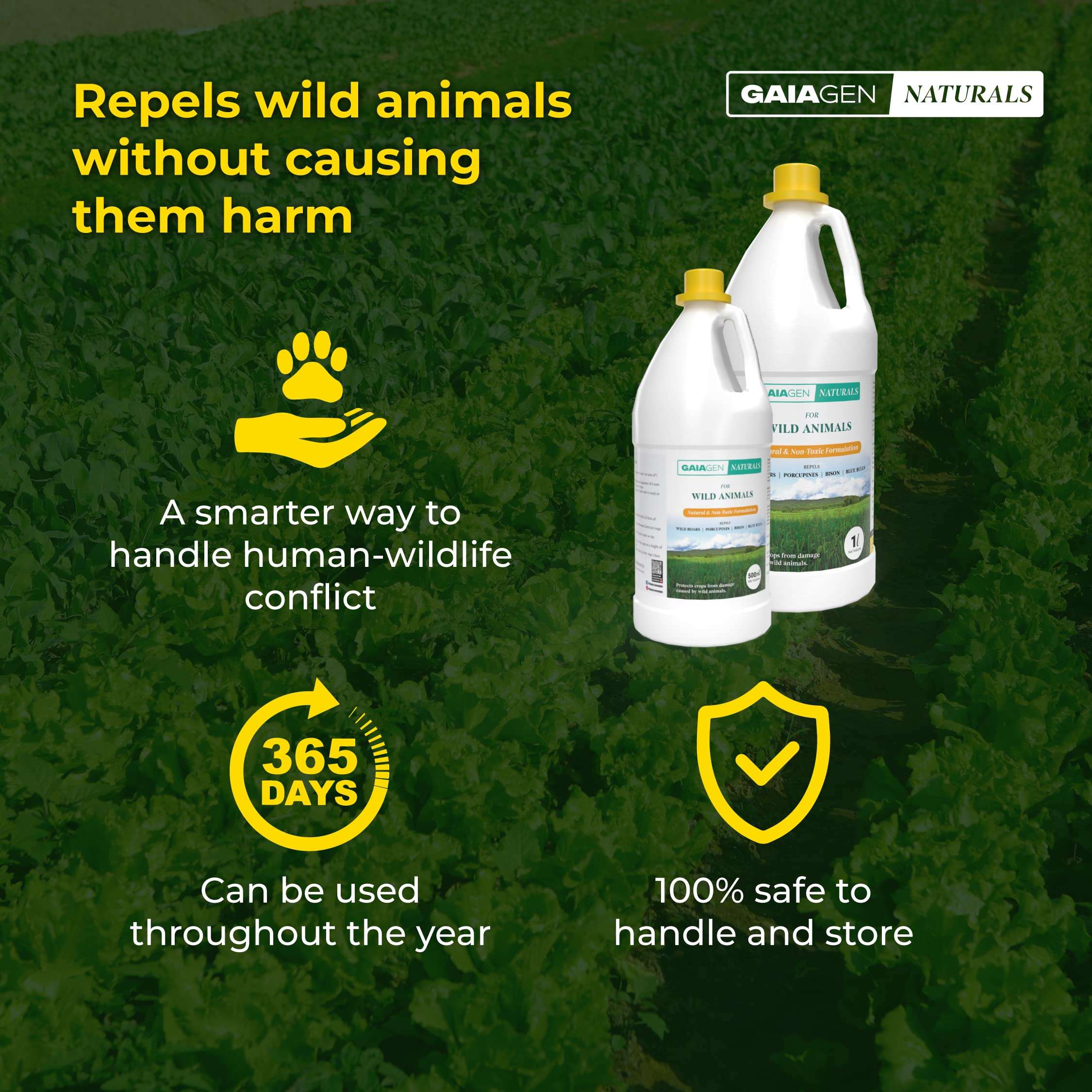 GAIAGEN Neelbo (500 ml) Natural Formulation to Repel Wild Boars, Porcupines, Bison & Blue Bulls Without harming Them. 5