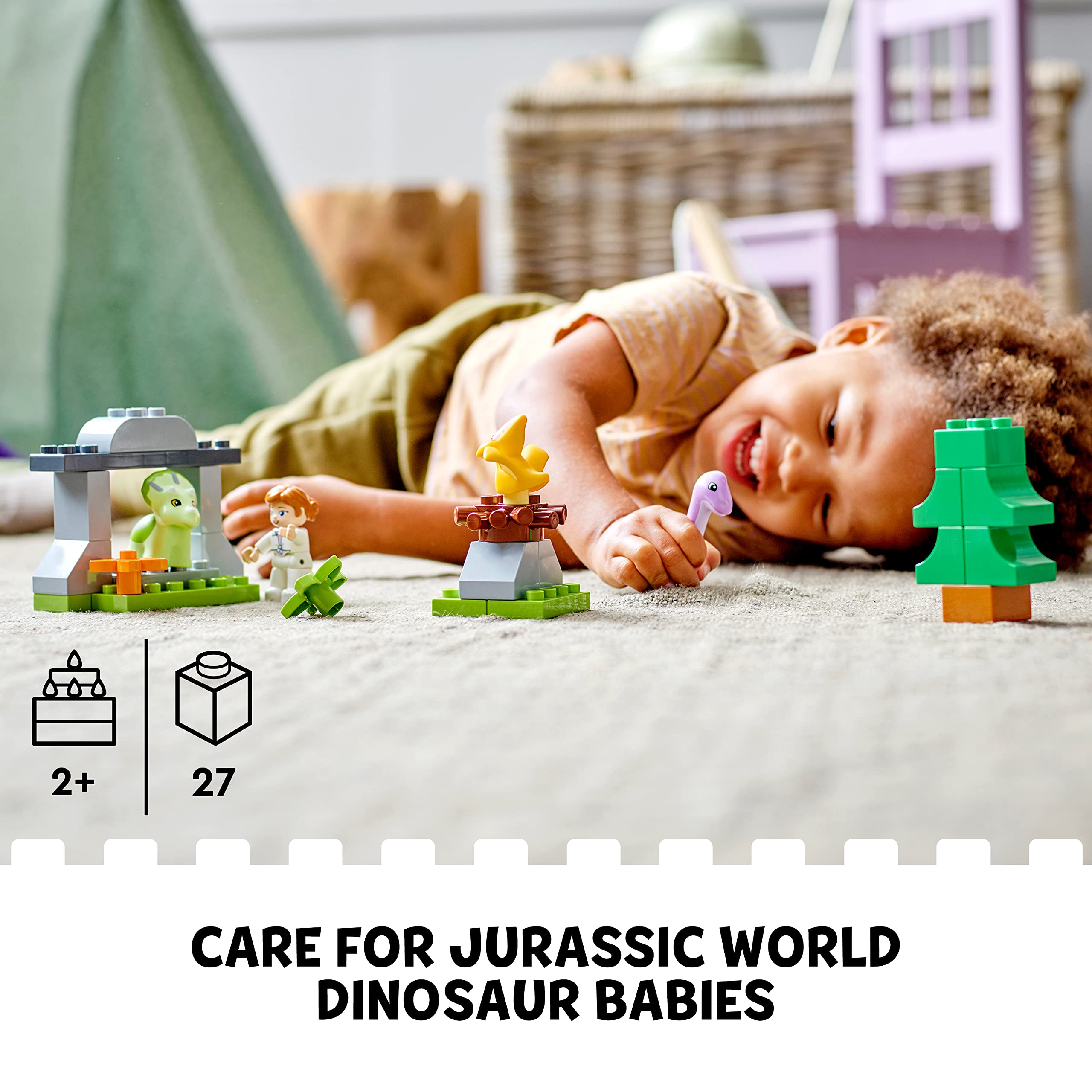 LEGO® DUPLO® Jurassic World Dinosaur Nursery 10938 Building Toy with 3 Baby Animals;Including a Triceratops, and a Claire Dearing Figure 4