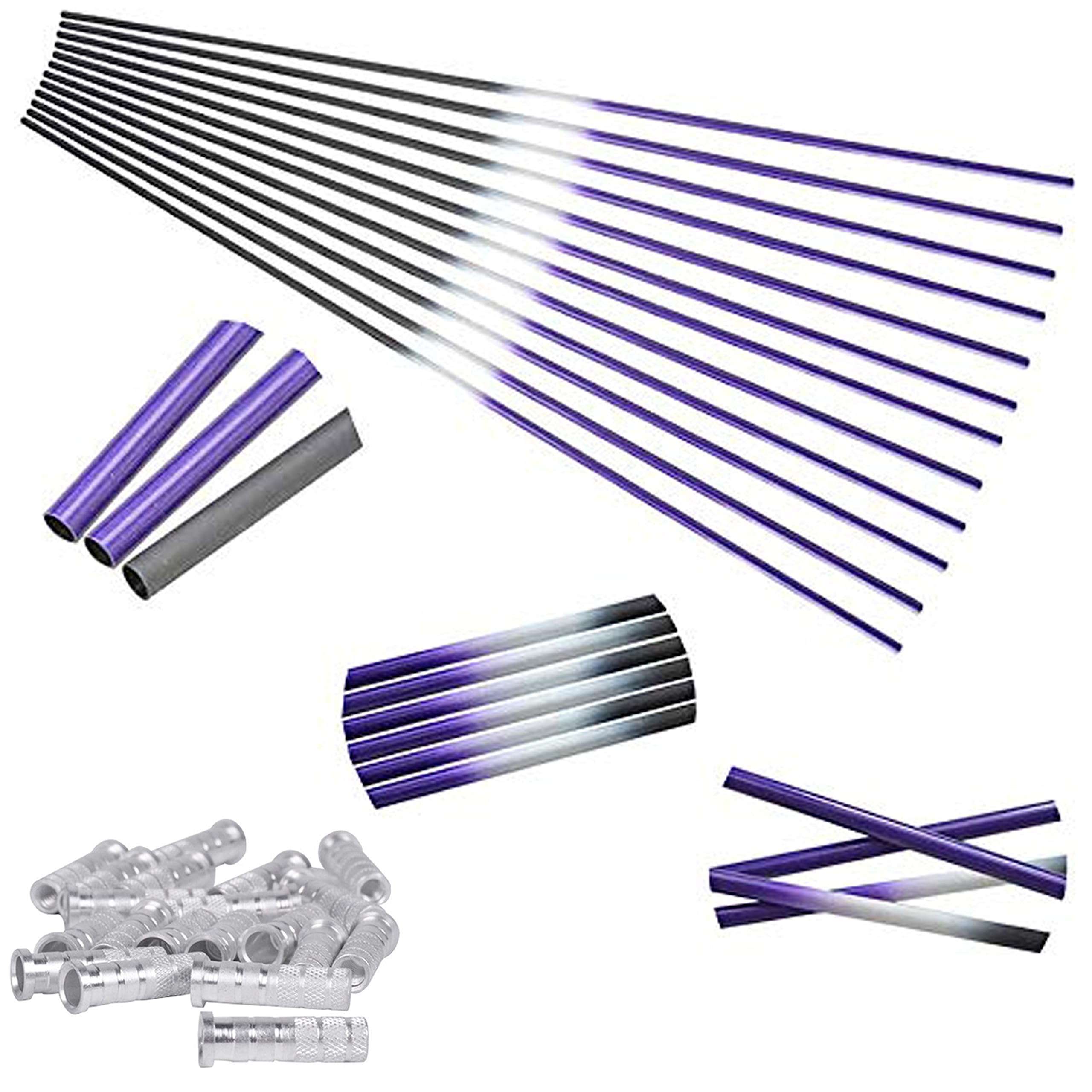 ZSHJGJR 30 Inch Pure Carbon Arrow Shaft ID 6.2mm Spine 250 300 350 400 450 500 550 600 Raw Bare Shaft Archery Carbon Shaft Tube for DIY Homemade Arrows 12pcs (Spine 400, Purple) 1